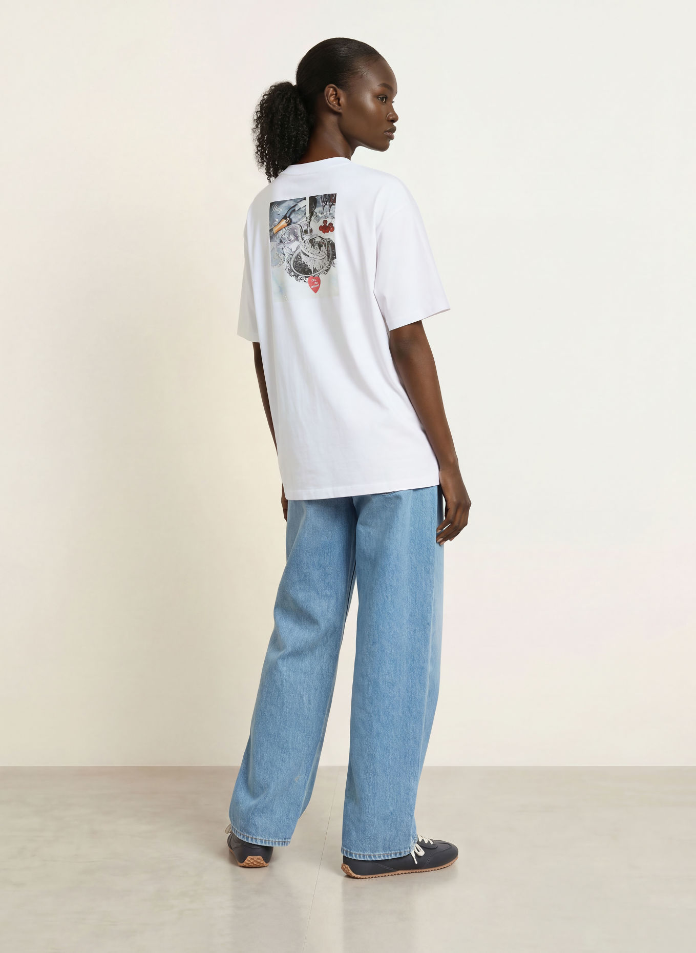 HUGO T-Shirt: WEISS / DUNKELGRAU