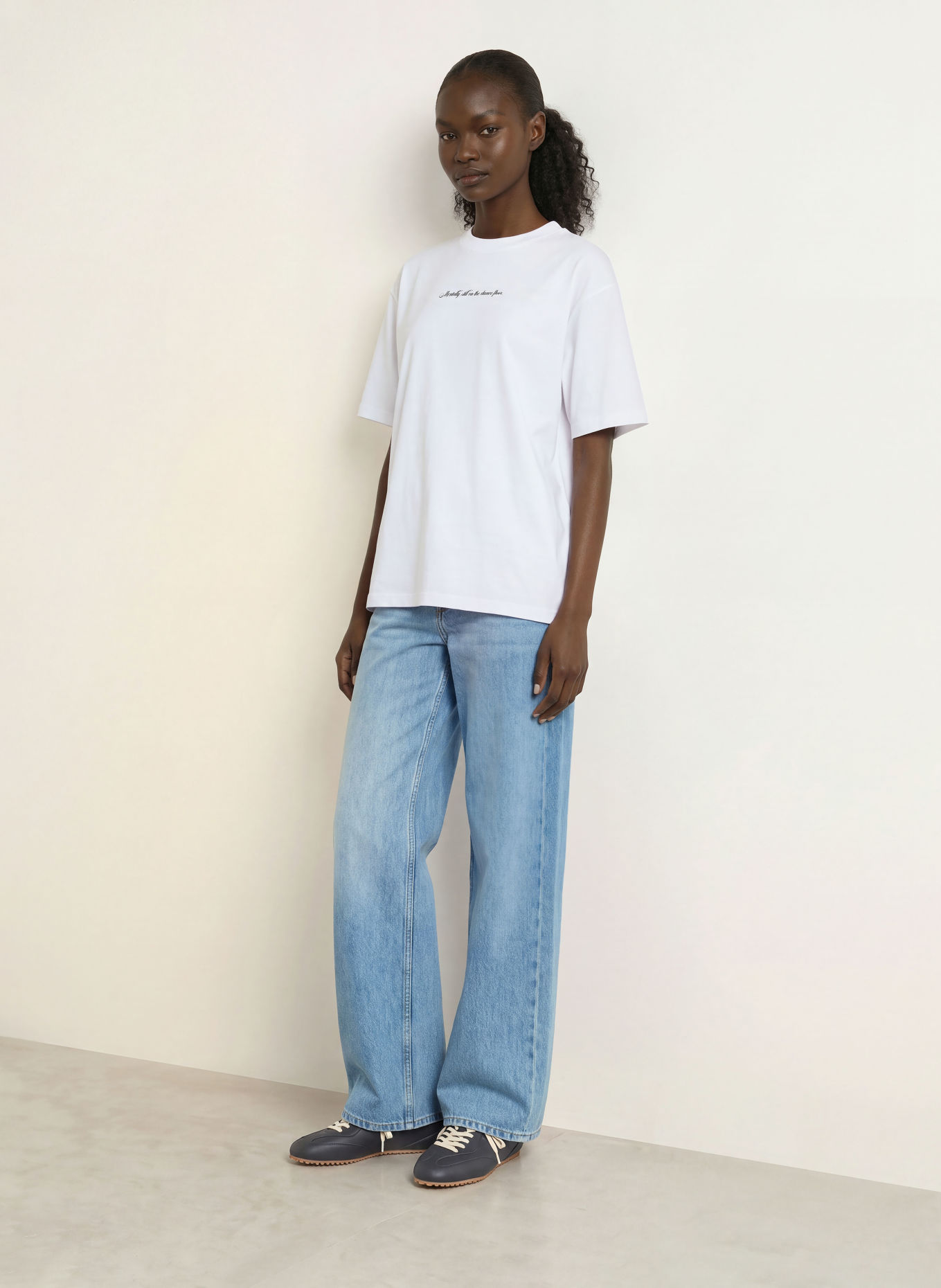 HUGO T-Shirt: WEISS / DUNKELGRAU