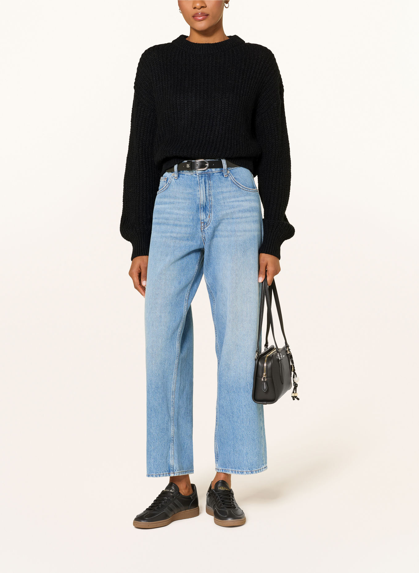 HUGO SLOGERYNA Sweater with Alpaca: BLACK