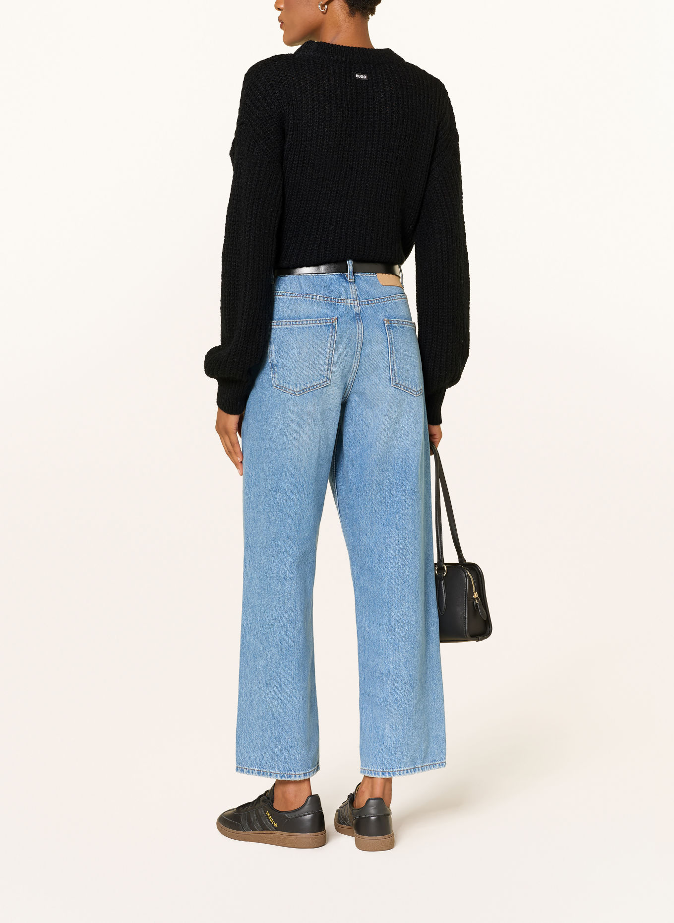 HUGO SLOGERYNA Sweater with Alpaca: BLACK
