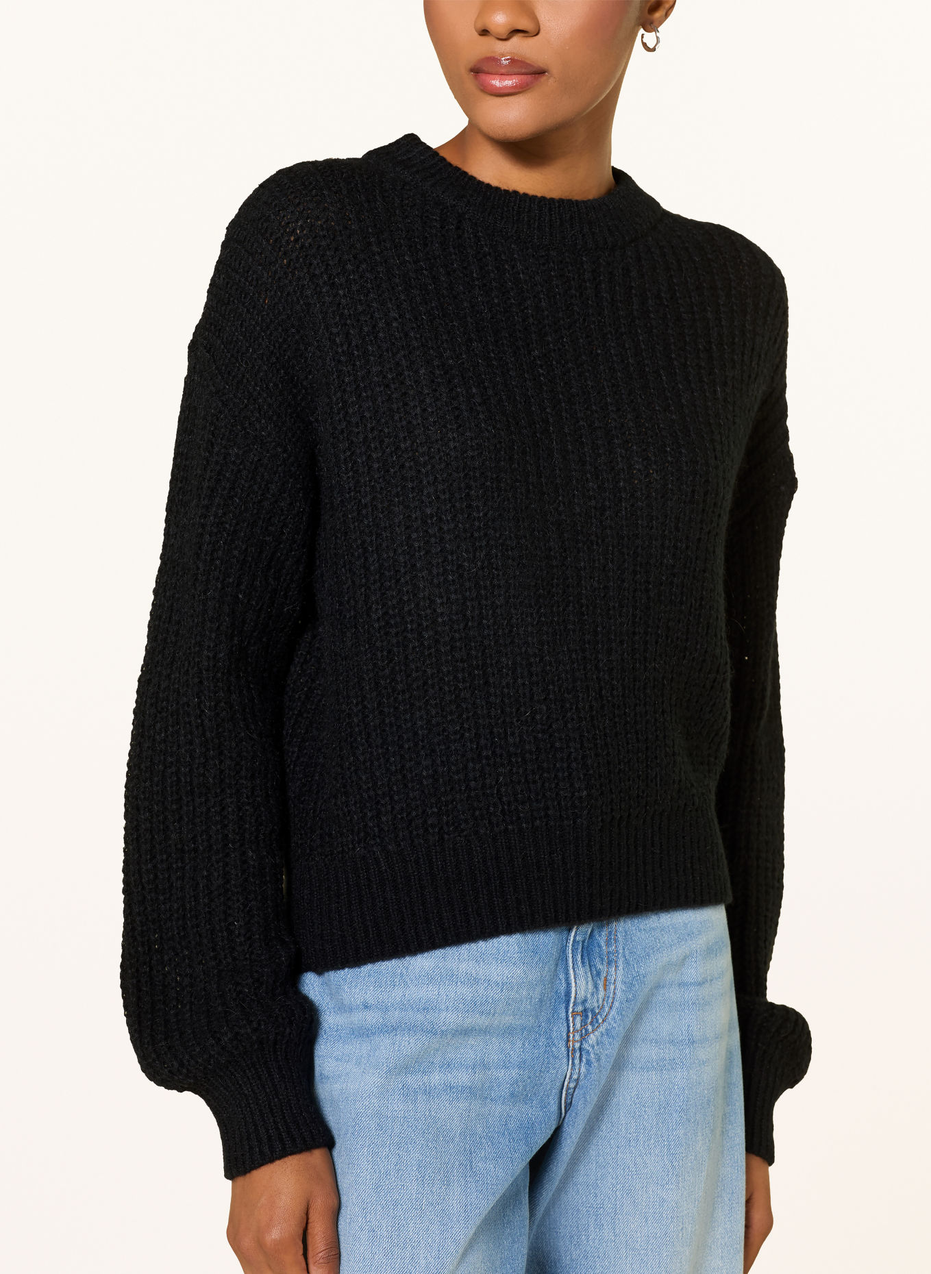 HUGO SLOGERYNA Sweater with Alpaca: BLACK