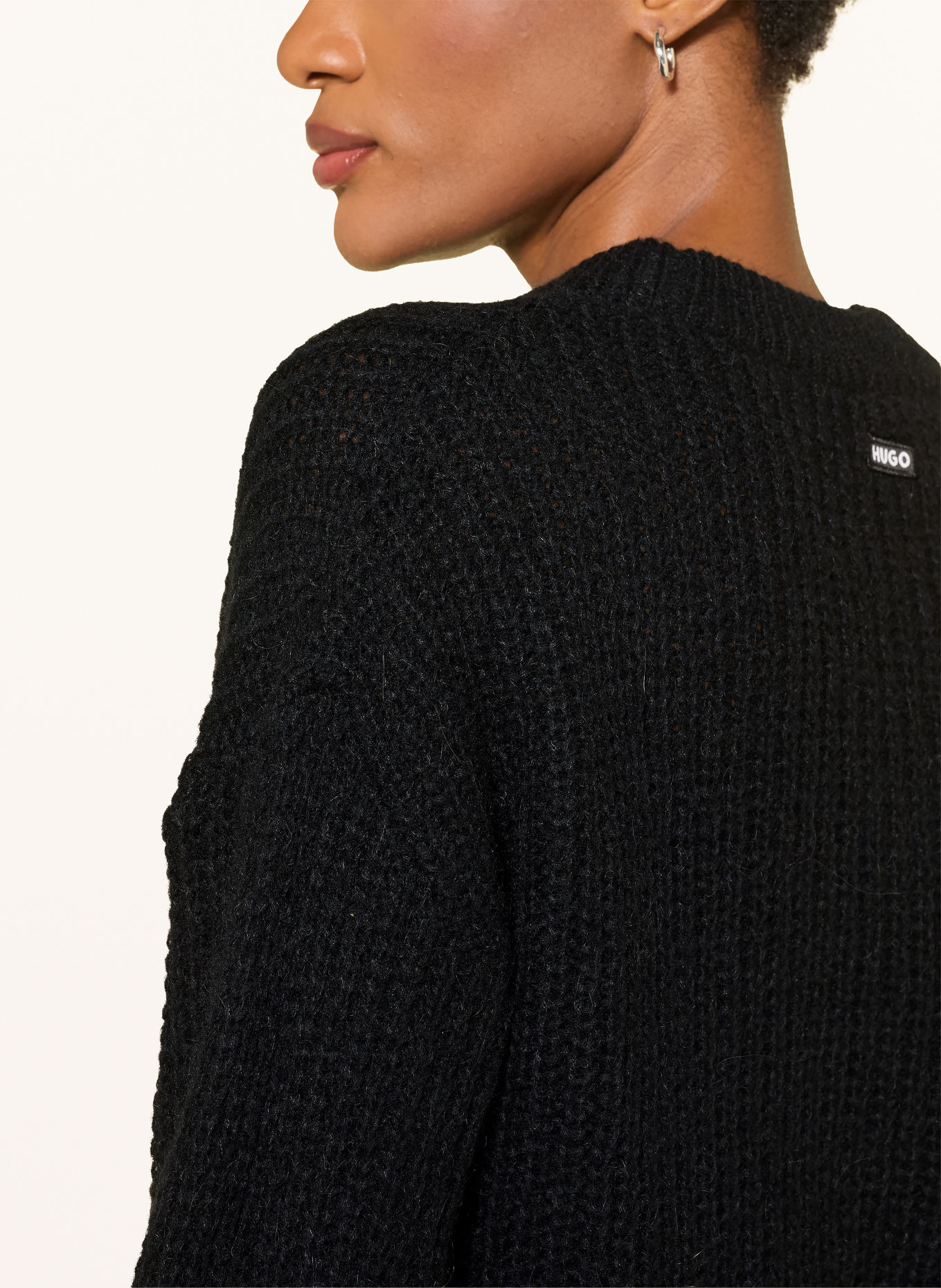 HUGO SLOGERYNA Sweater with Alpaca: BLACK