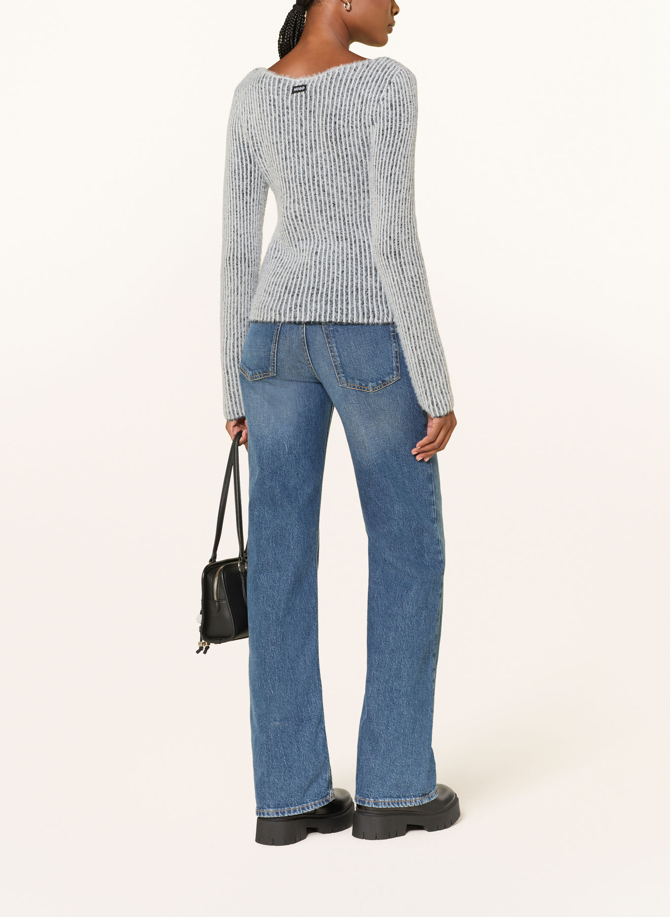 HUGO Pullover SIBILLA: SCHWARZ / WEISS