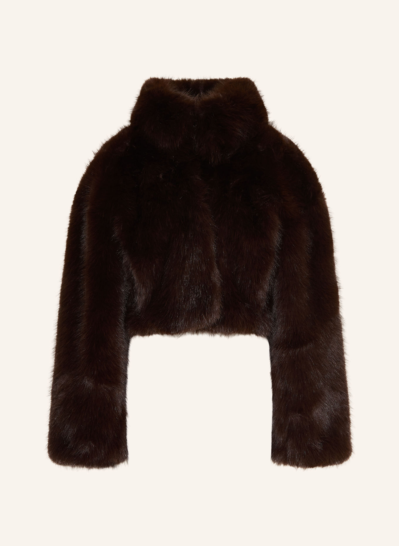 ROTATE Faux Fur Jacket: DARK BROWN