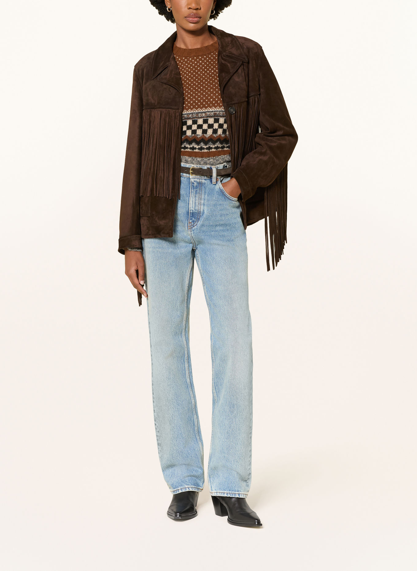 GOLDEN GOOSE Lederjacke JOURNEY: DUNKELBRAUN