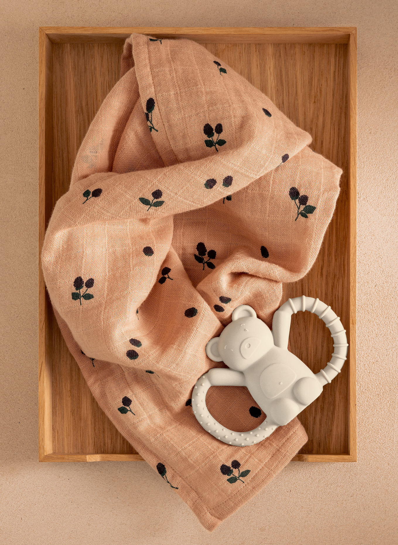 LIEWOOD MAGDALENE Teething Ring: LIGHT GRAY