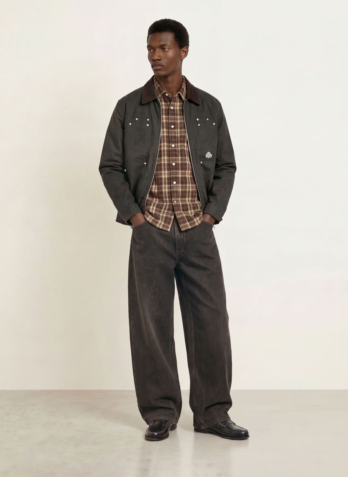 don't waste culture Field jacket KIRA: ZWART / BRUIN