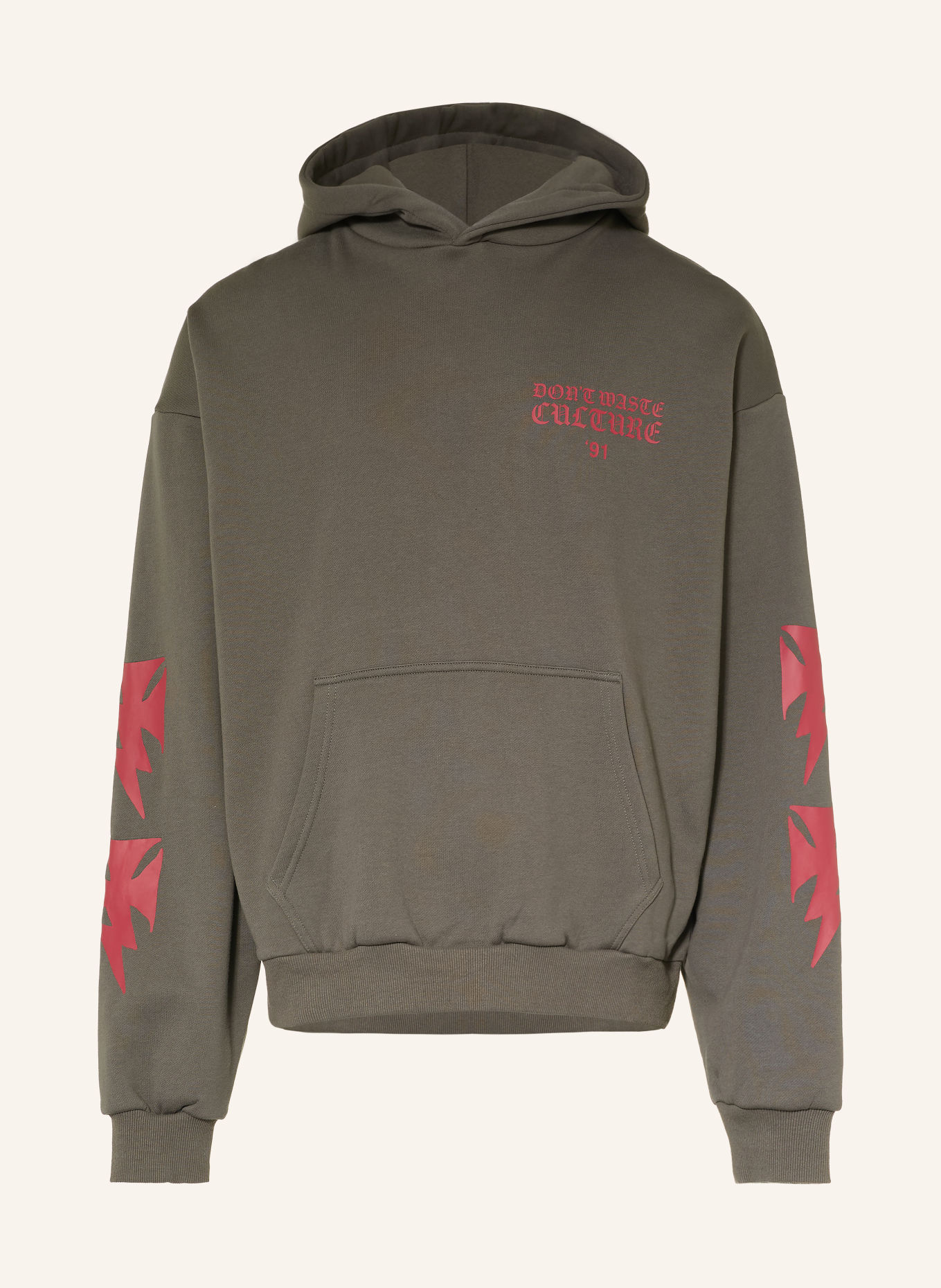don't waste culture Hoodie ARINA: GRIJS / VIEUX ROSE