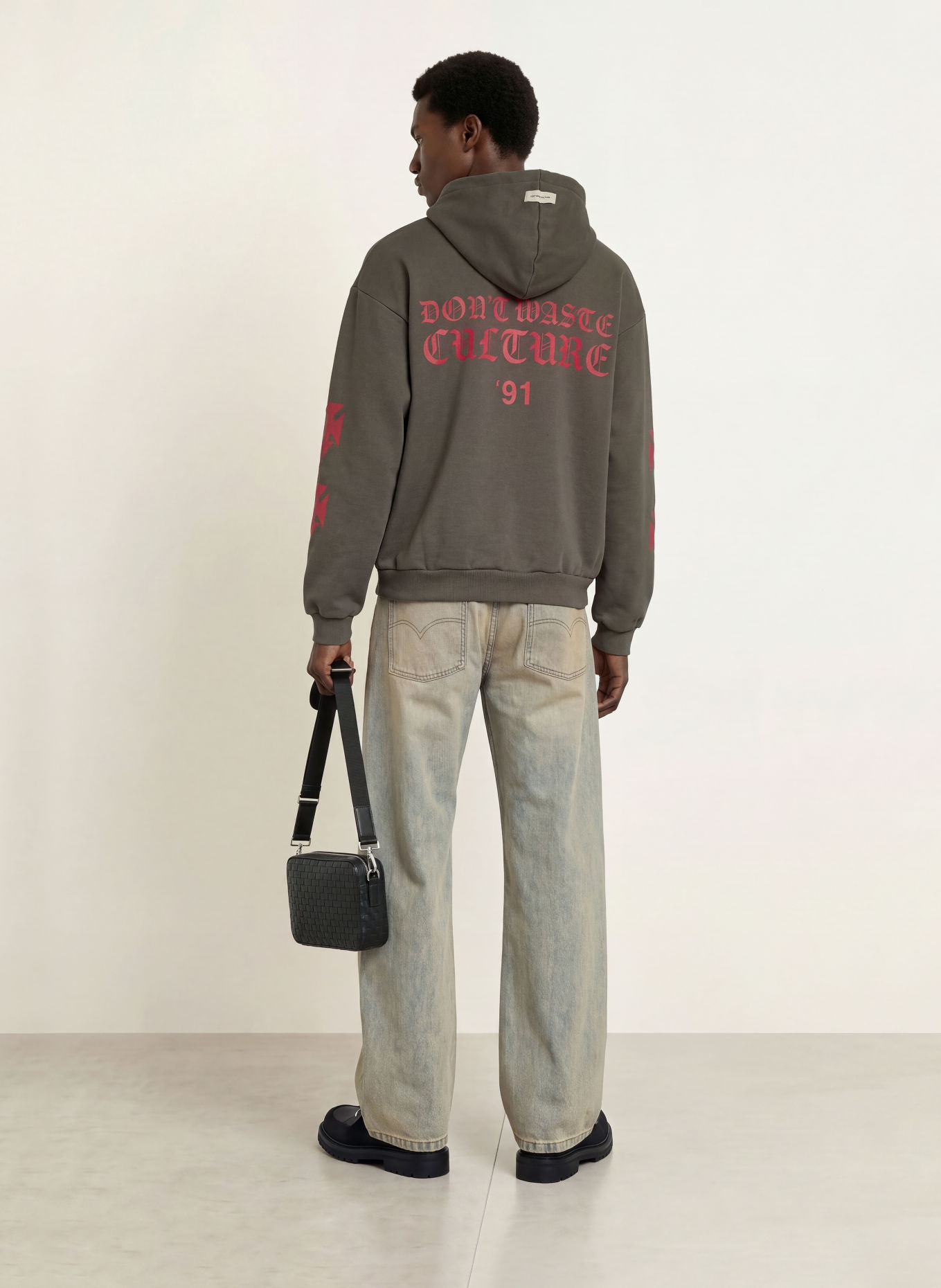 don't waste culture Hoodie ARINA: GRIJS / VIEUX ROSE