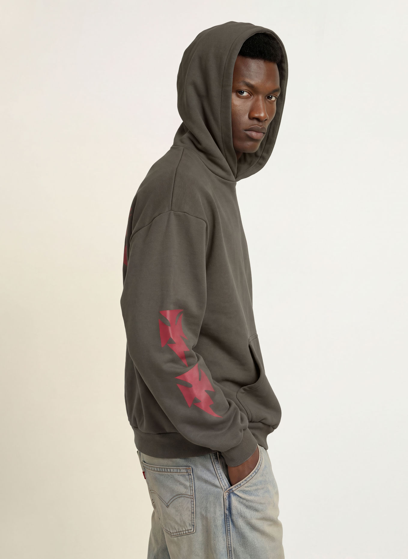 don't waste culture Hoodie ARINA: GRIJS / VIEUX ROSE