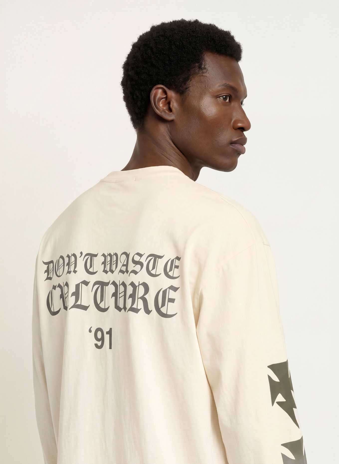 don't waste culture FINA-Longsleeve met lange mouwen: LICHTGEEL / DONKERGRIJS
