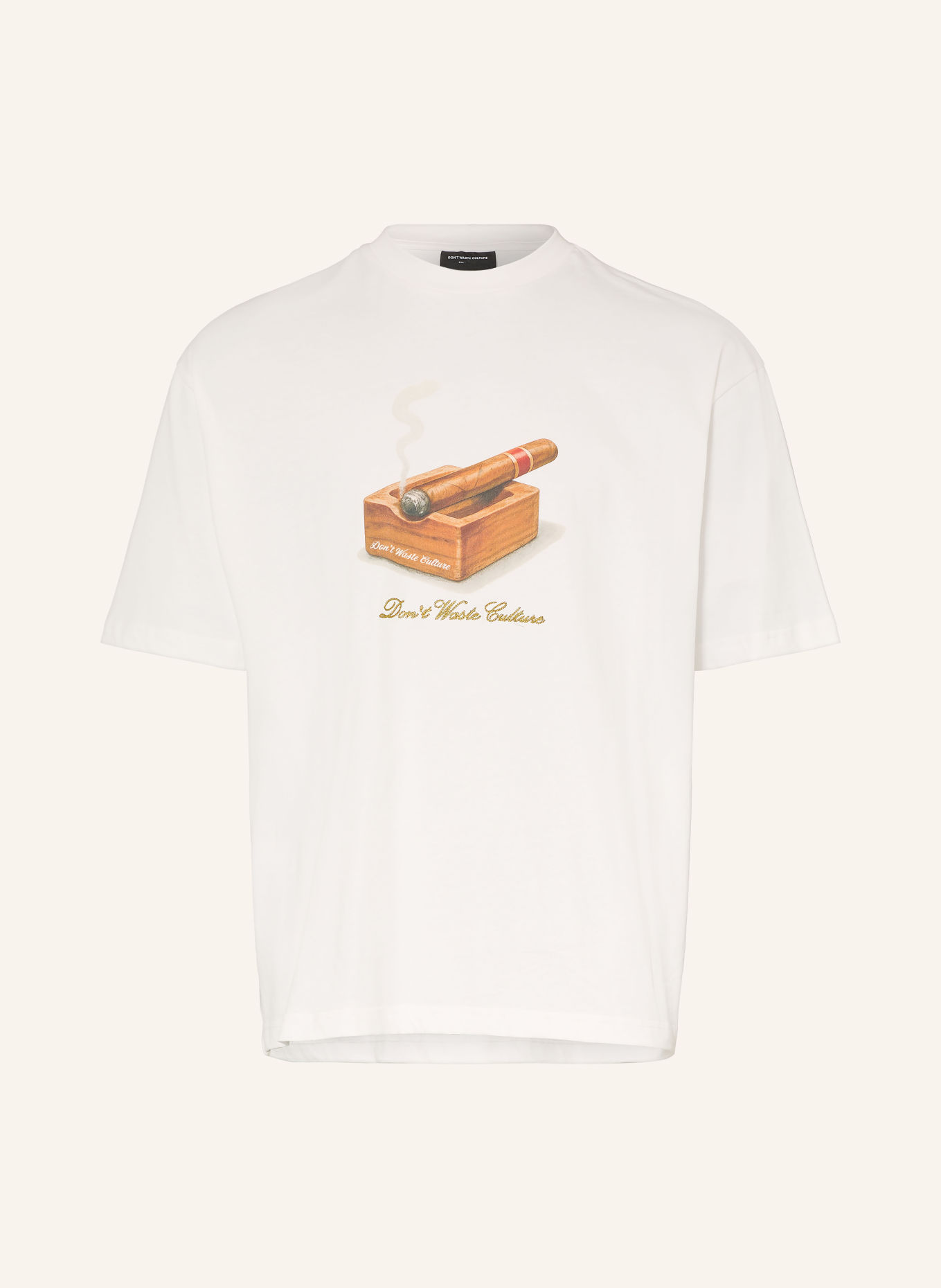 don't waste culture T-shirt NOMI: WIT / BRUIN / WIT
