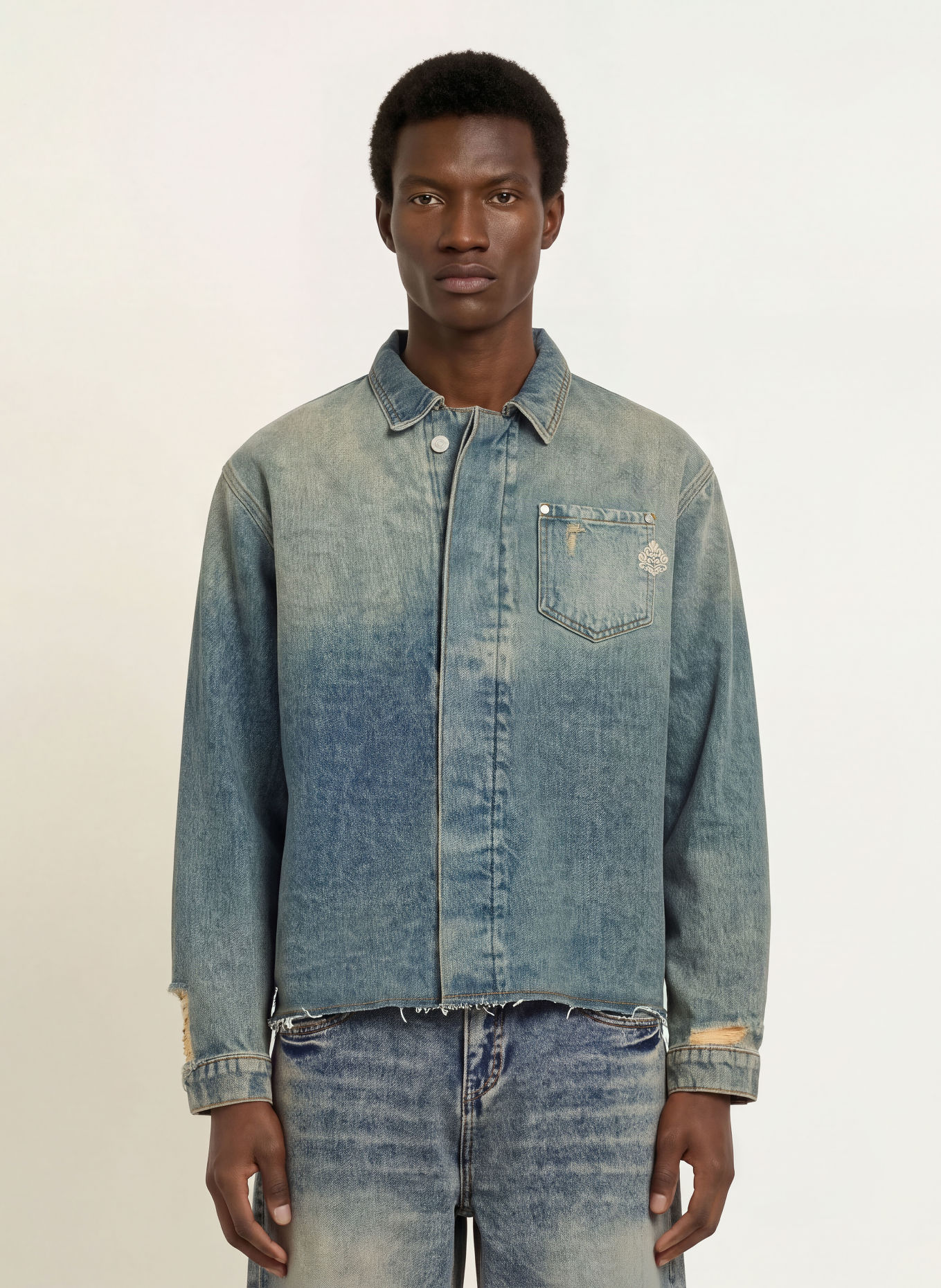 don't waste culture AZA Jeans Overshirt: BLUE