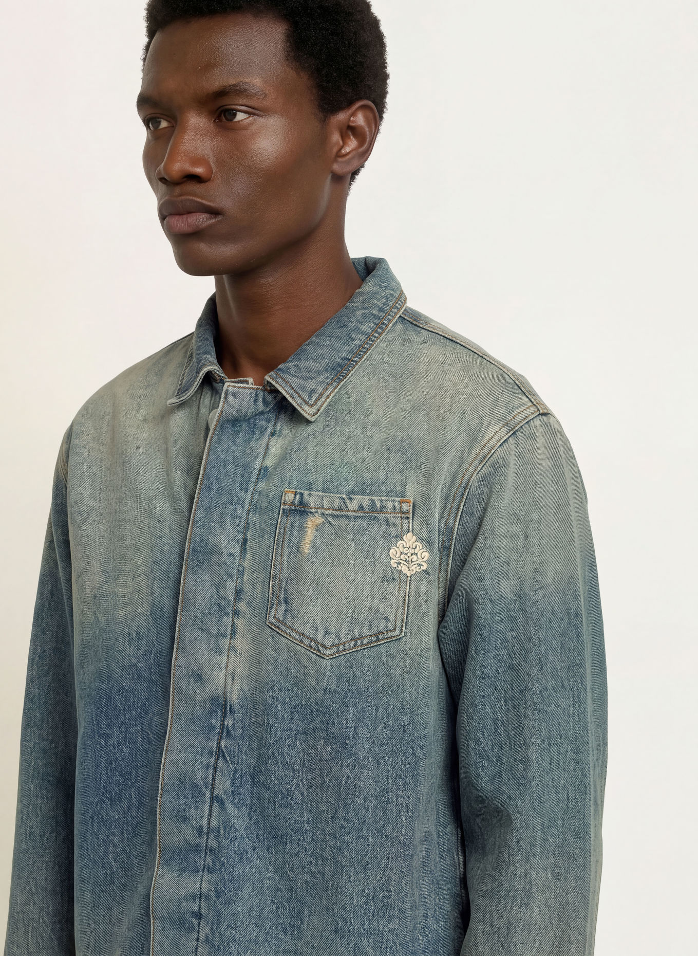 don't waste culture AZA Jeans Overshirt: BLUE