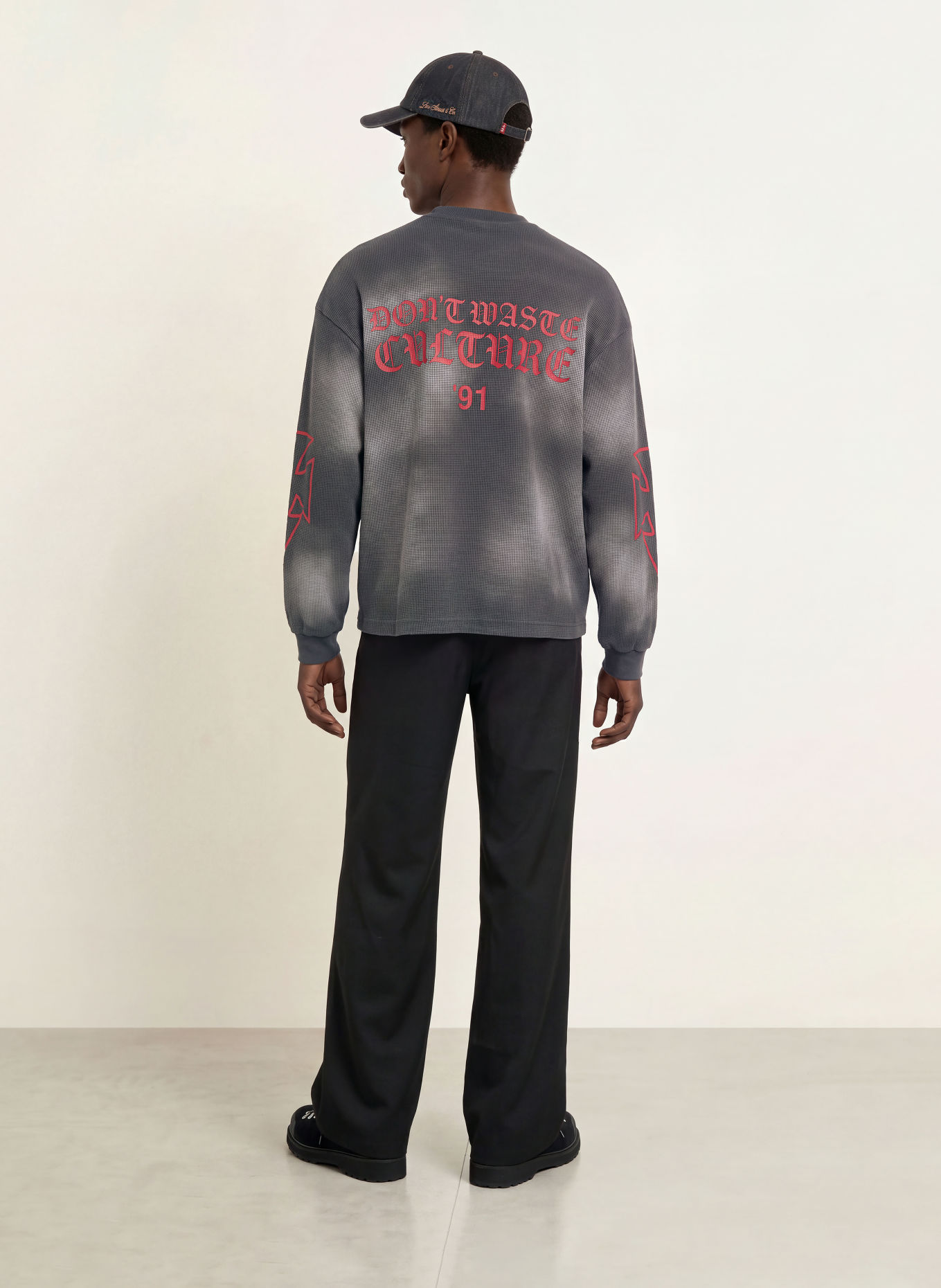 don't waste culture Sweatshirt ROMIYA: DONKERGRIJS / VIEUX ROSE / LICHTGRIJS