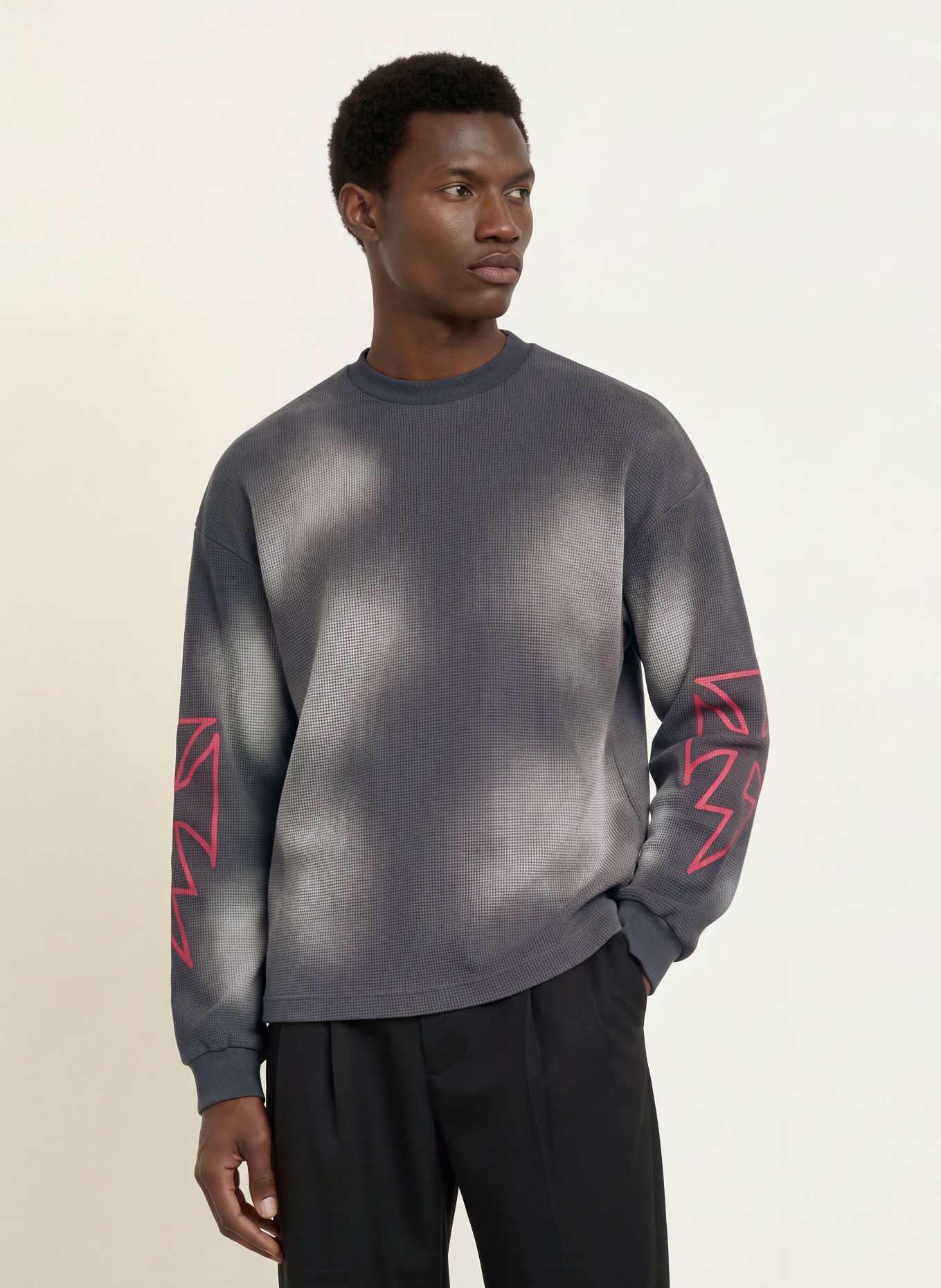 don't waste culture Sweatshirt ROMIYA: DONKERGRIJS / VIEUX ROSE / LICHTGRIJS