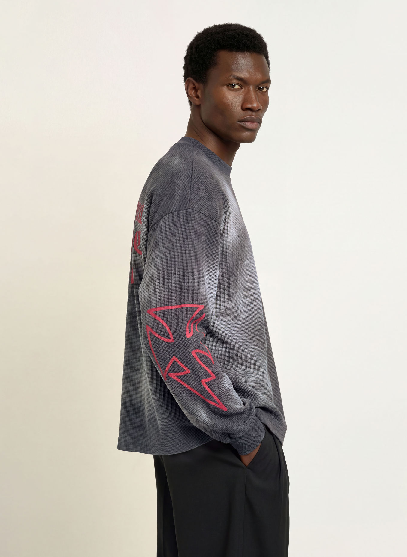 don't waste culture Sweatshirt ROMIYA: DONKERGRIJS / VIEUX ROSE / LICHTGRIJS