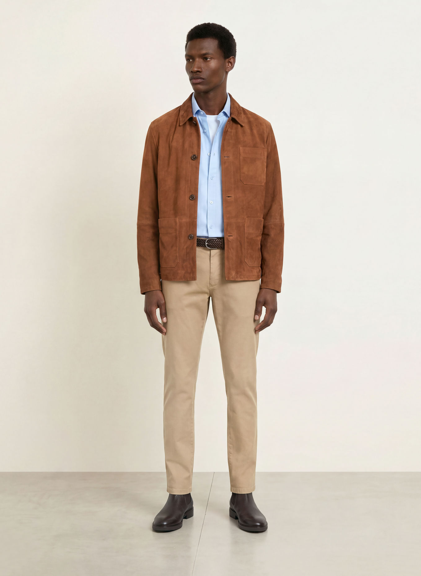STROKESMAN'S Surchemise en cuir: MARRON