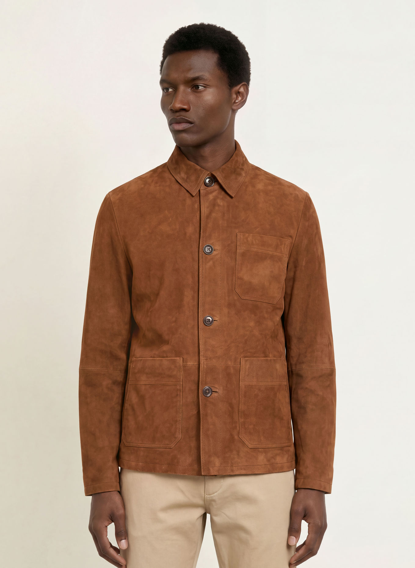 STROKESMAN'S Surchemise en cuir: MARRON