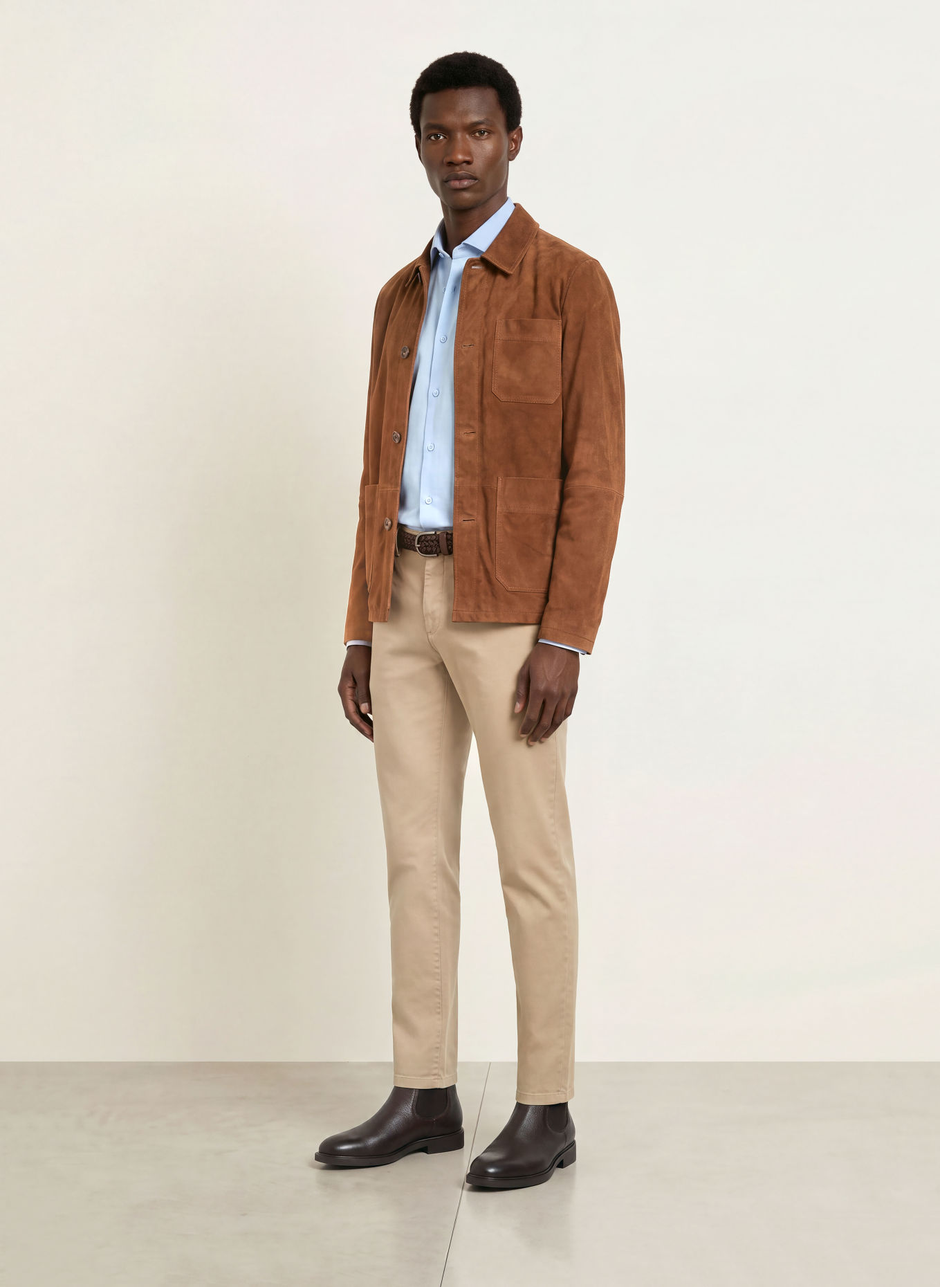 STROKESMAN'S Surchemise en cuir: MARRON