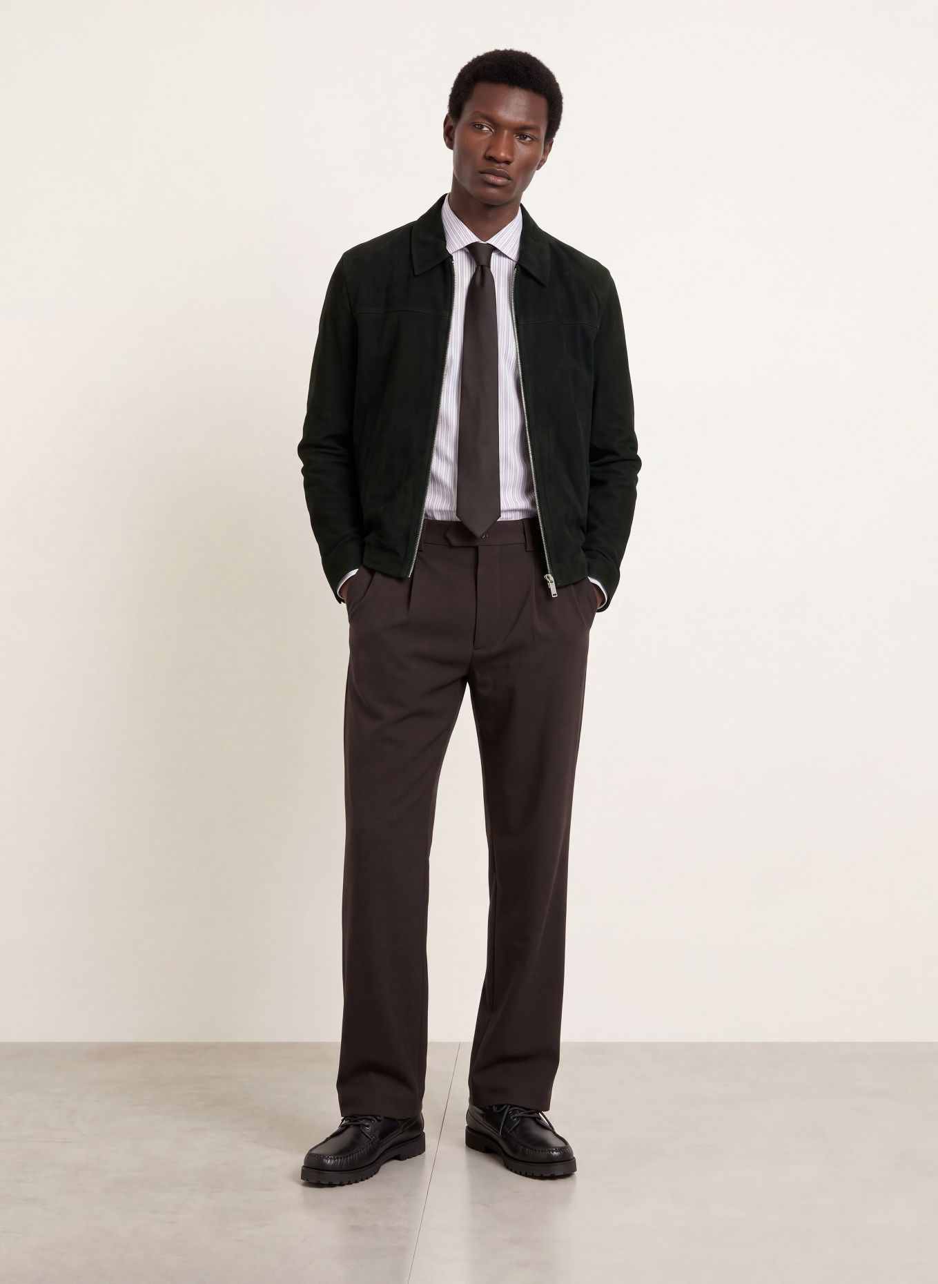 PAUL Veste en cuir: NOIR