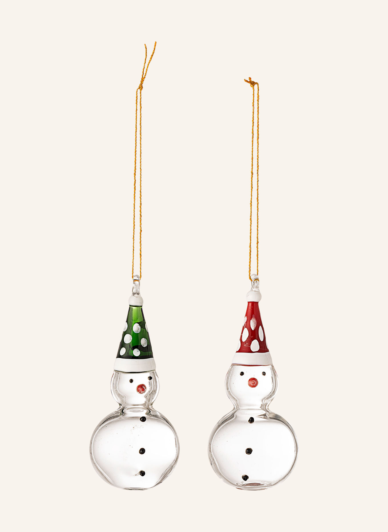 Bloomingville Set van 2 decoratieve hangers KUMAR: WIT / ROOD / GROEN