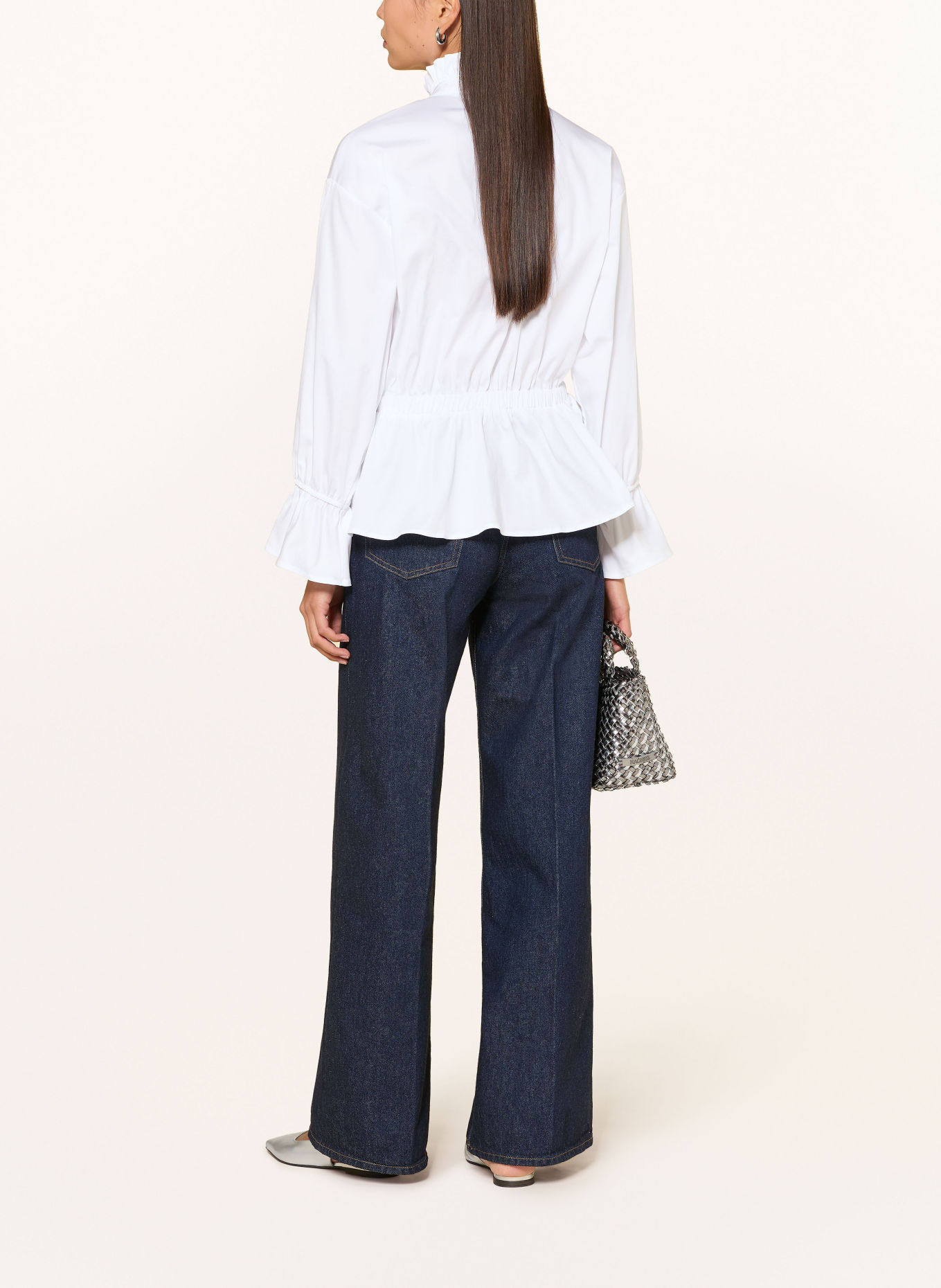 TONNO & PANNA Ruffled Shirt Blouse: WHITE