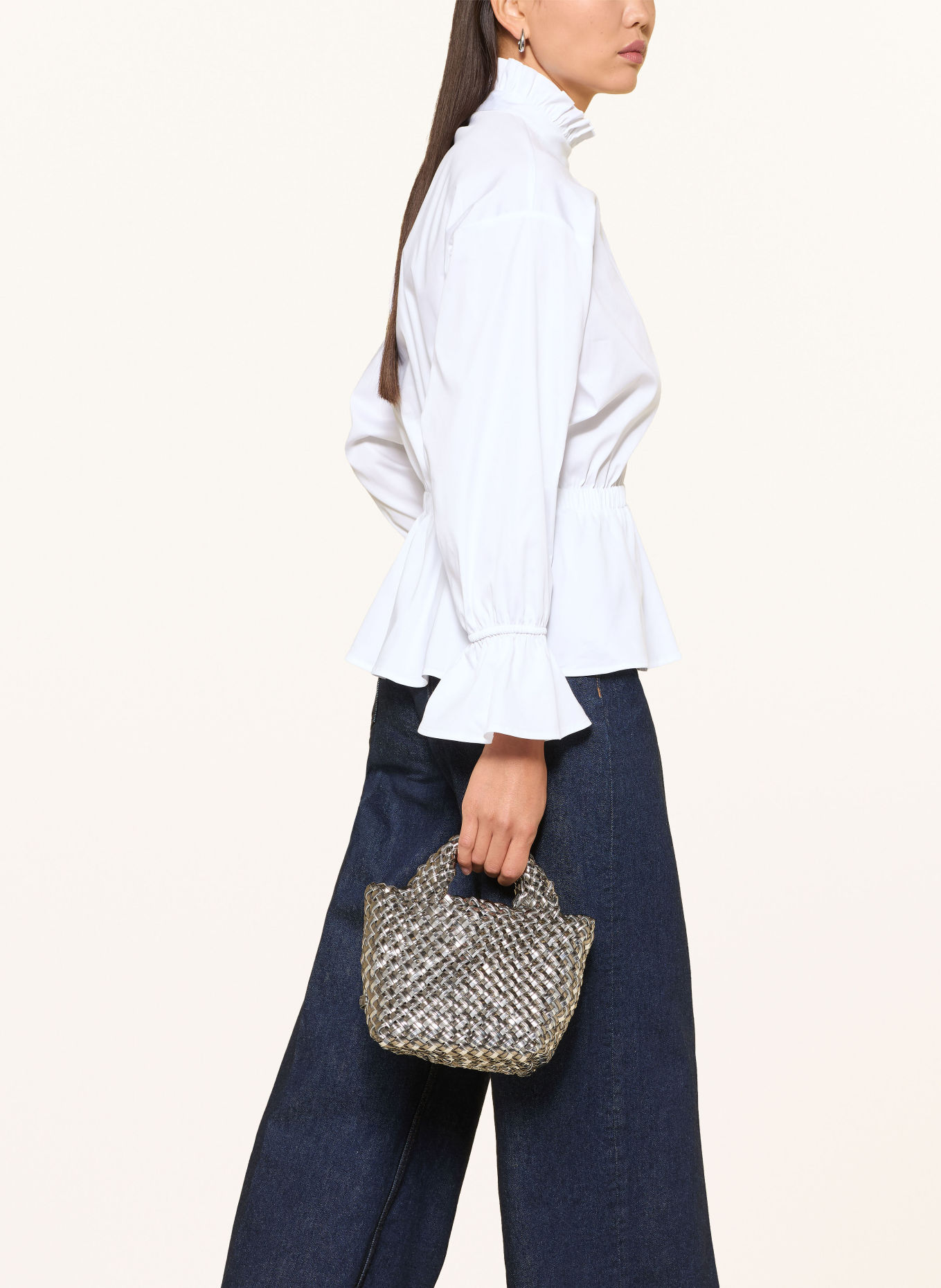 TONNO & PANNA Ruffled Shirt Blouse: WHITE