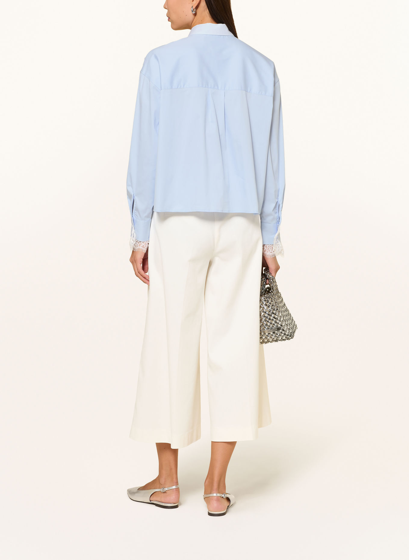 TONNO & PANNA Hemdbluse mit Spitze: HELLBLAU