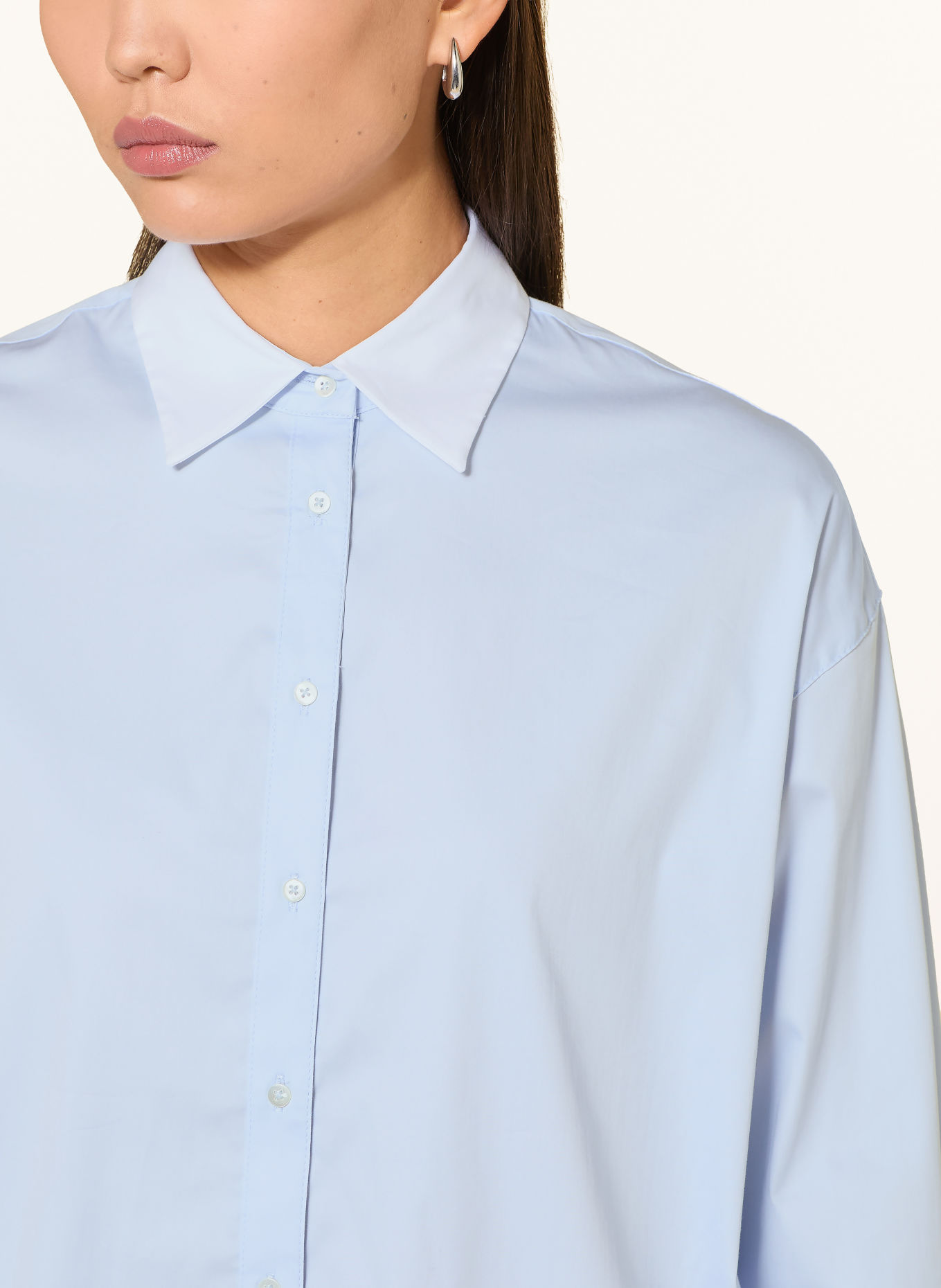 TONNO & PANNA Hemdbluse mit Spitze: HELLBLAU