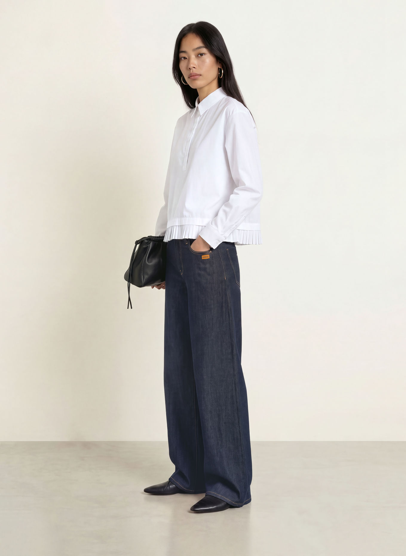 TONNO & PANNA Overhemdblouse met plooien: WIT