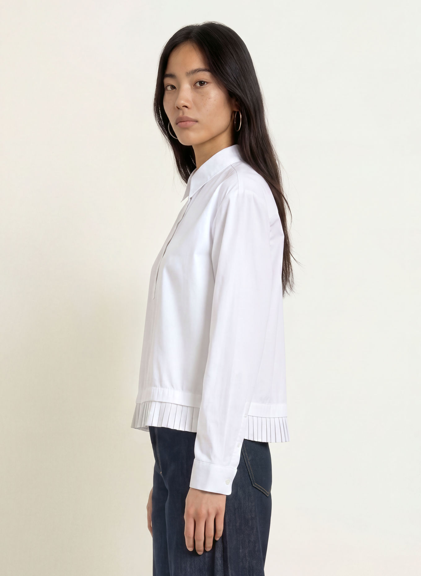 TONNO & PANNA Overhemdblouse met plooien: WIT