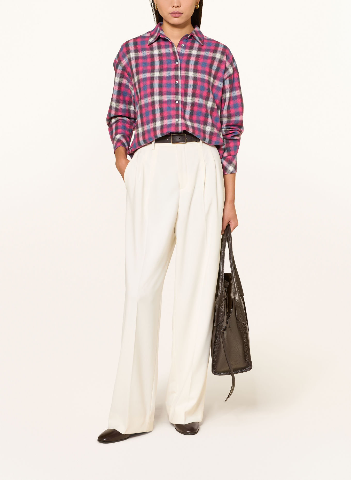 TONNO & PANNA Hemdbluse aus Flanell: PINK / BLAU / WEISS