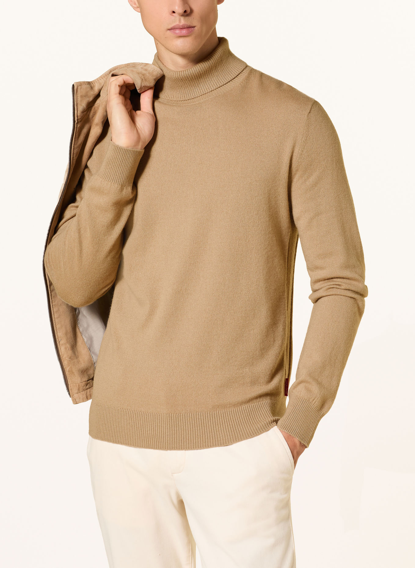 JOOP! JEANS LEMRIGO Turtleneck sweater: LIGHT BROWN