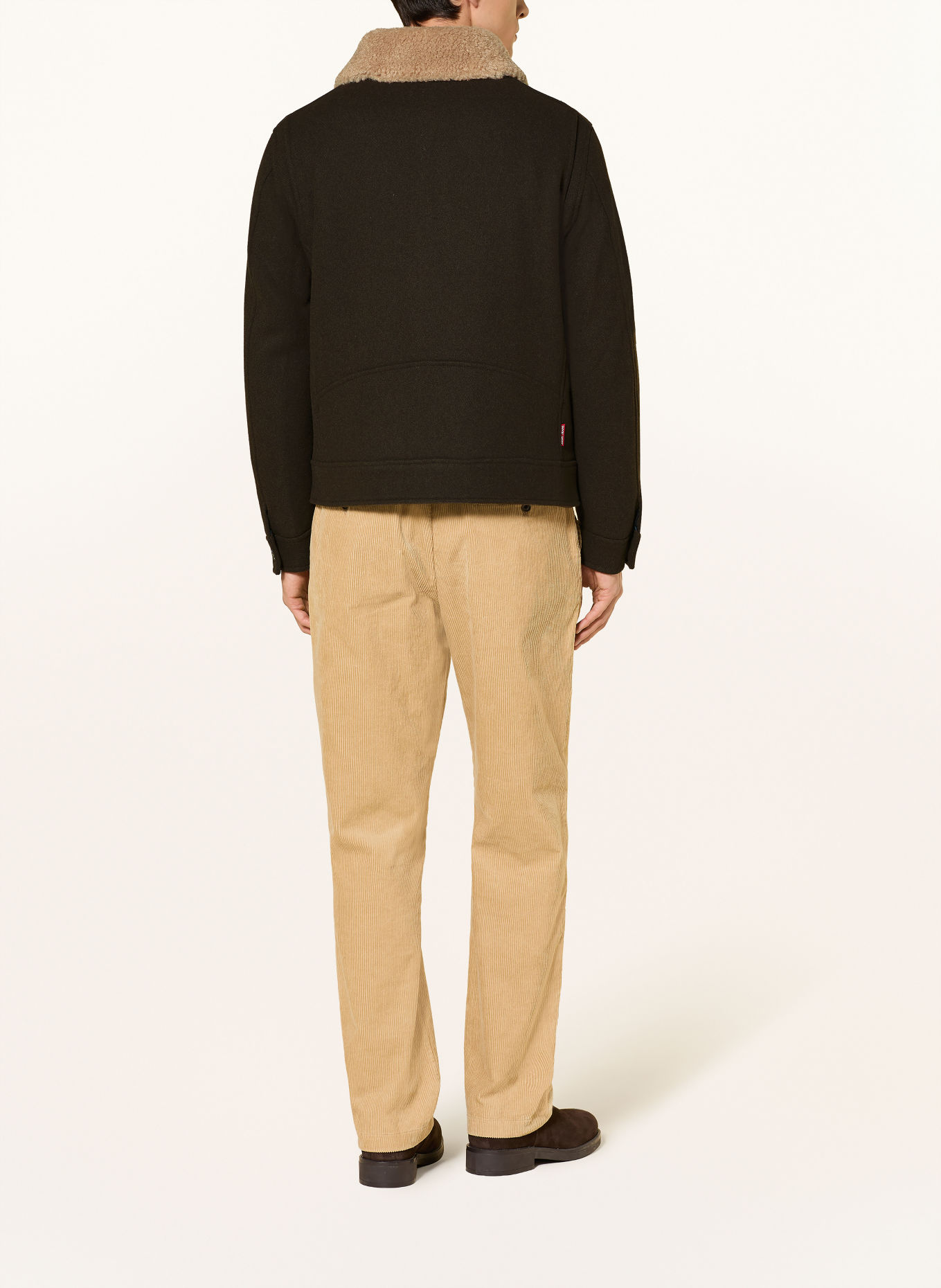 JOOP! JEANS NEAL-jas met kunstbont: DONKERGROEN / BEIGE