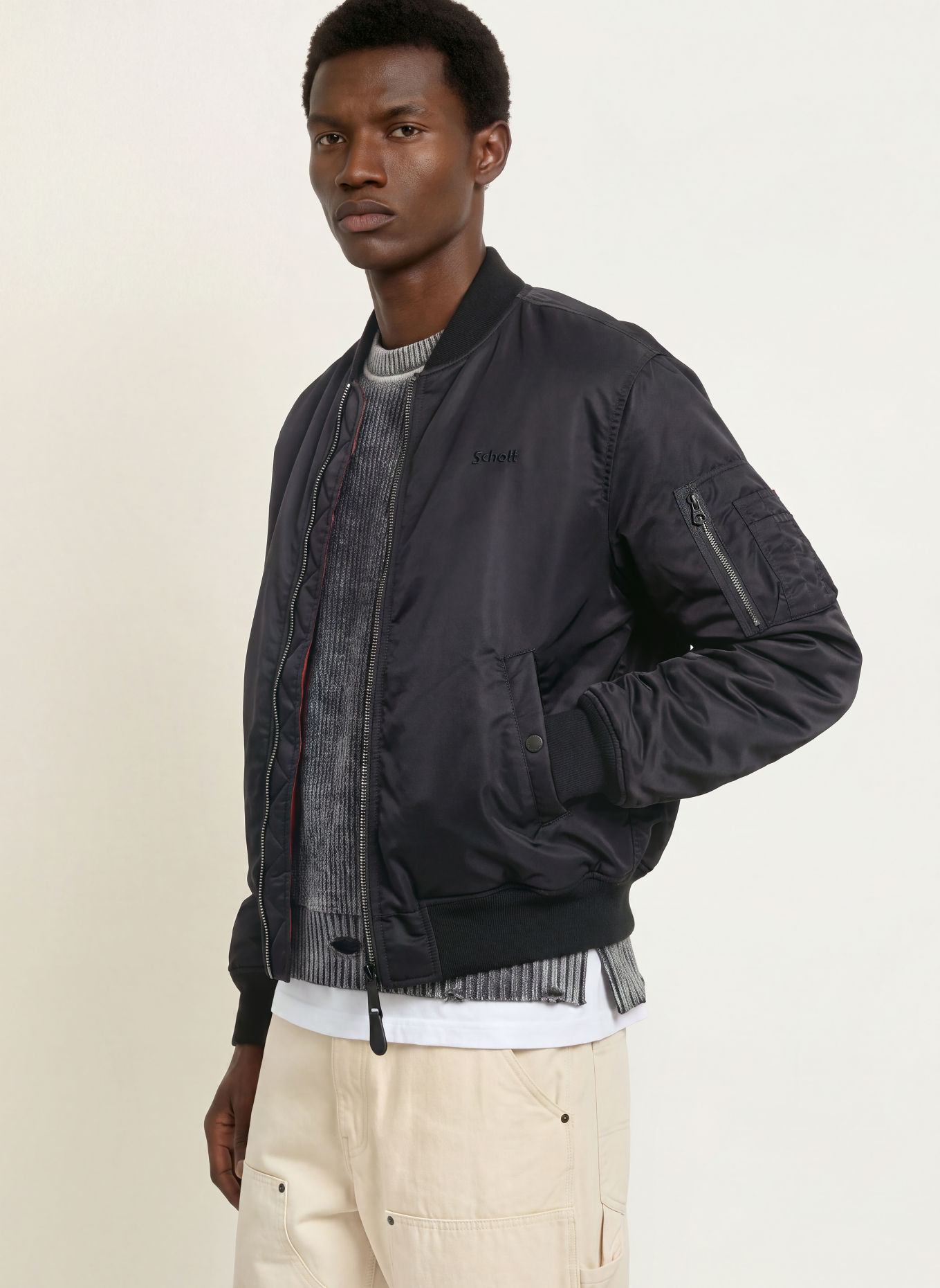 Schott NYC AIRFORCE 90 RS Bomber jacket: BLACK