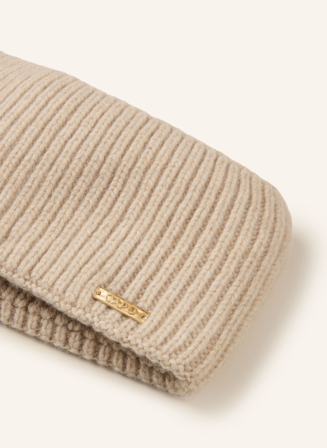 CAPO Hoofdband met kasjmier: BEIGE
