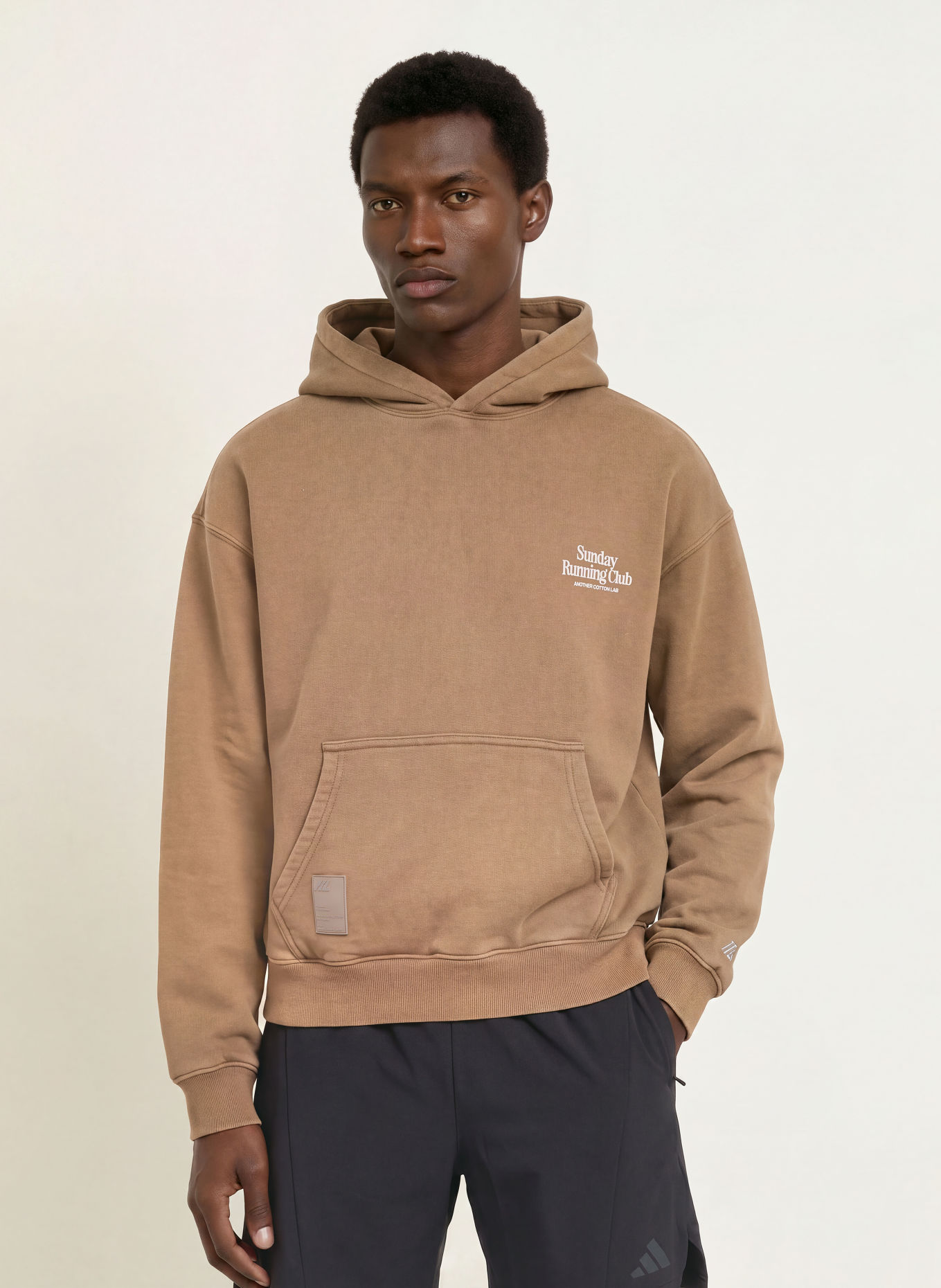 another COTTON LAB Hoodie: HELLBRAUN / WEISS