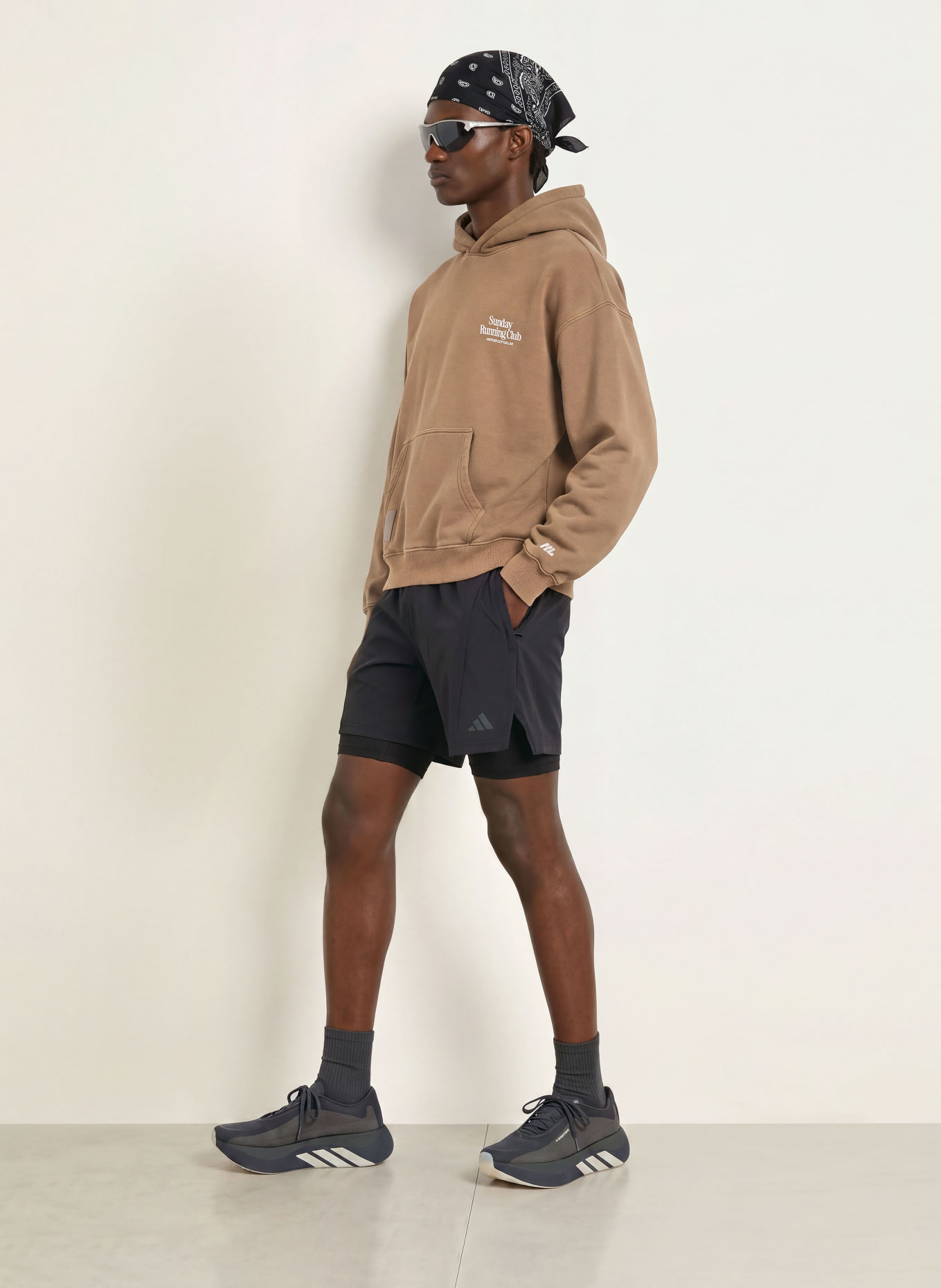 another COTTON LAB Hoodie: HELLBRAUN / WEISS
