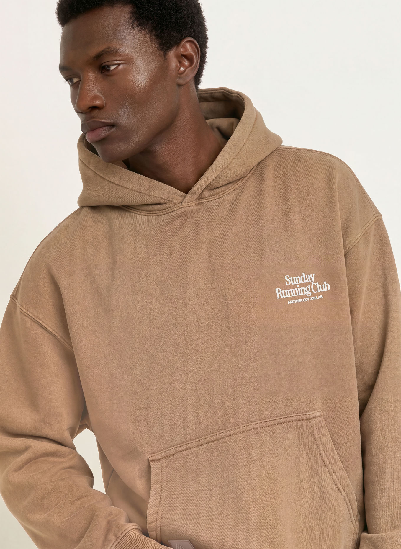 another COTTON LAB Hoodie: HELLBRAUN / WEISS