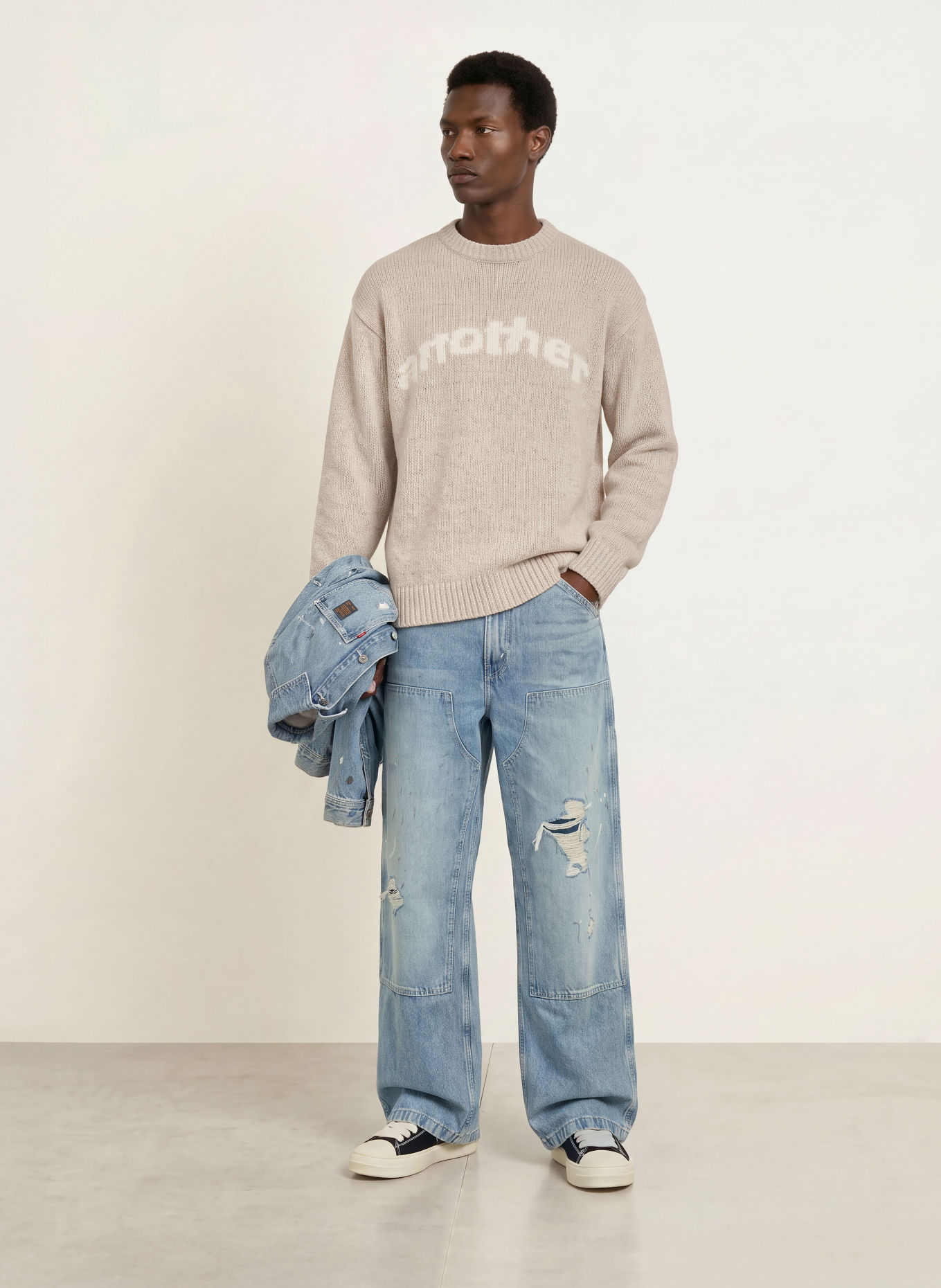 another COTTON LAB Pullover: BEIGE