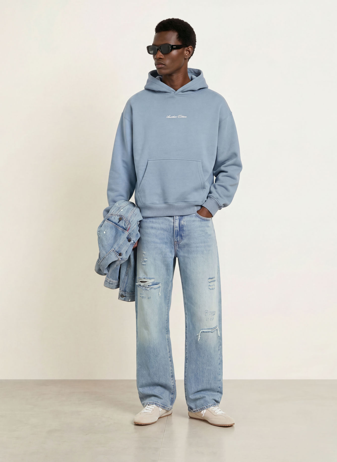 another COTTON LAB CREATIVE LAB Hoodie: BLUE GRAY