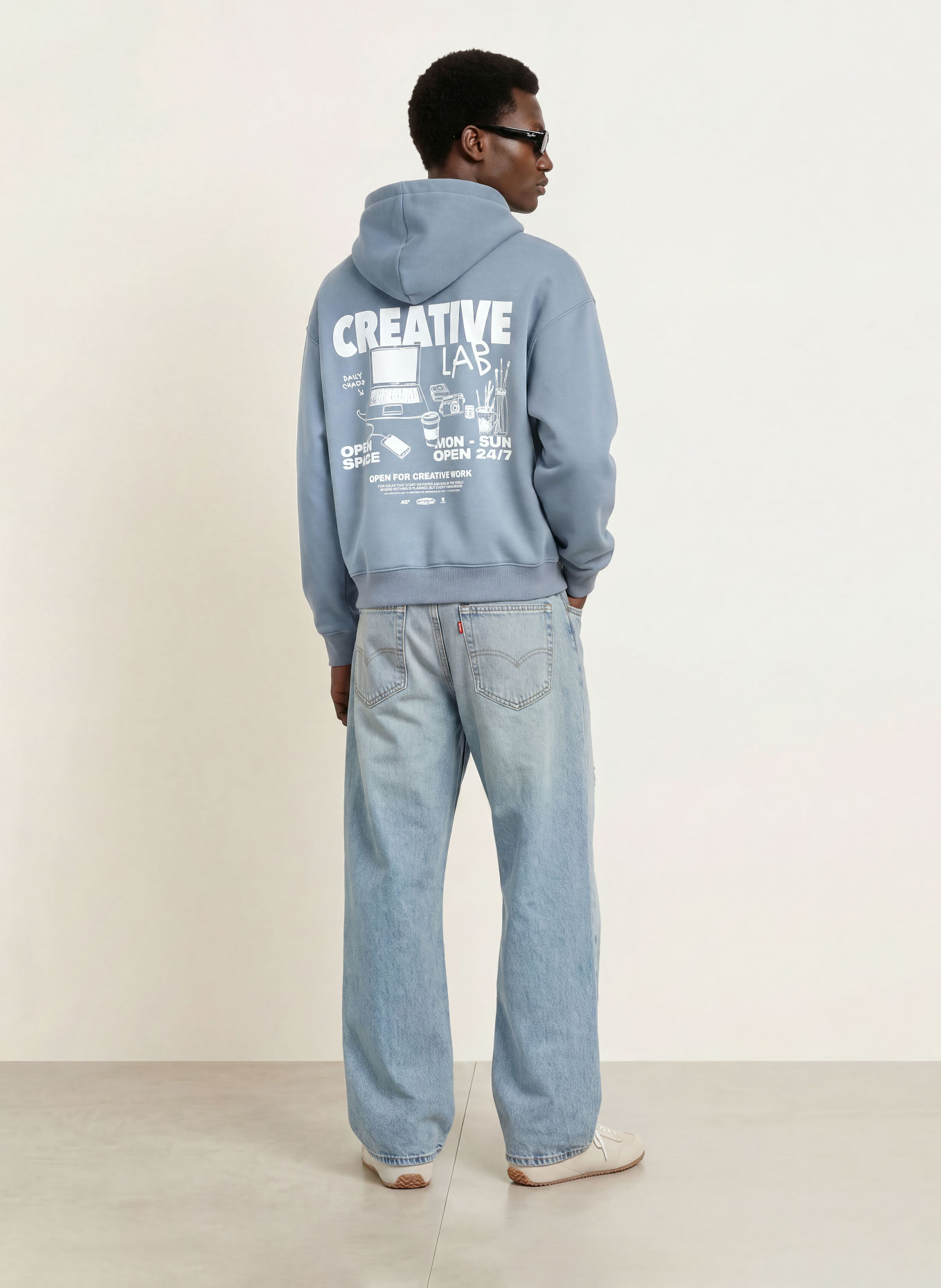another COTTON LAB CREATIVE LAB Hoodie: BLUE GRAY