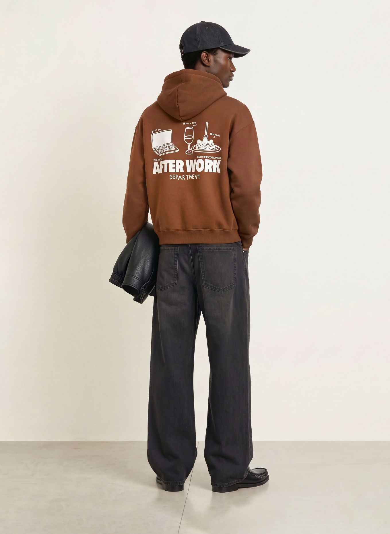 another COTTON LAB AFTERWORK Hoodie: BROWN