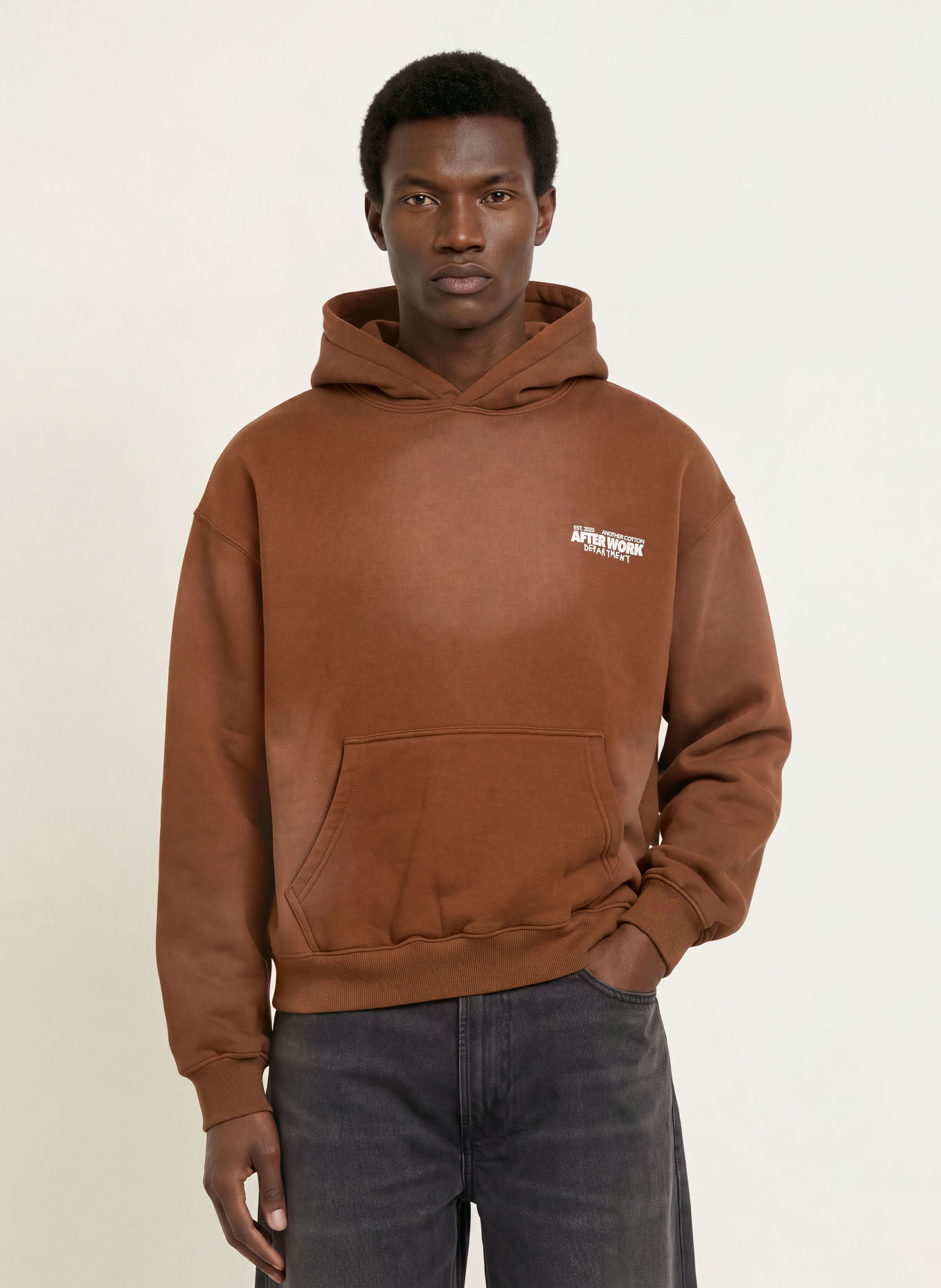 another COTTON LAB AFTERWORK Hoodie: BROWN