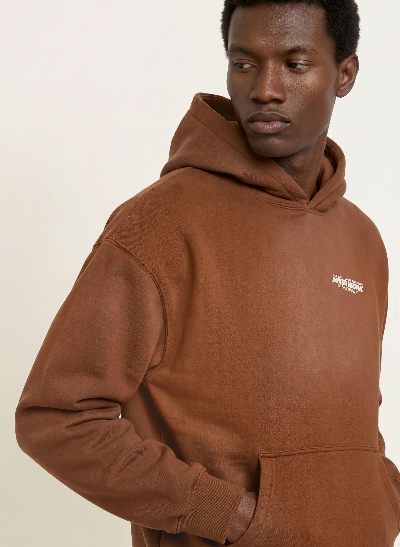 another COTTON LAB AFTERWORK Hoodie: BROWN