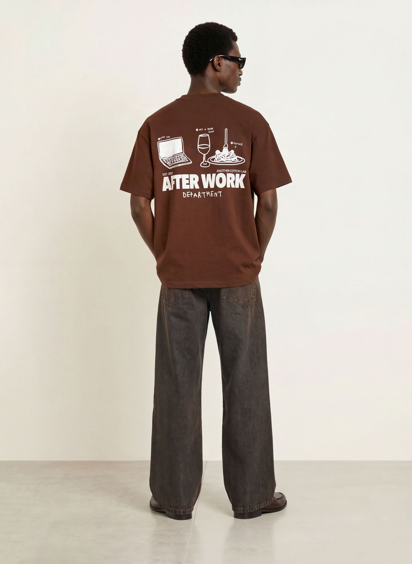 another COTTON LAB T-Shirt AFTERWORK: DUNKELBRAUN
