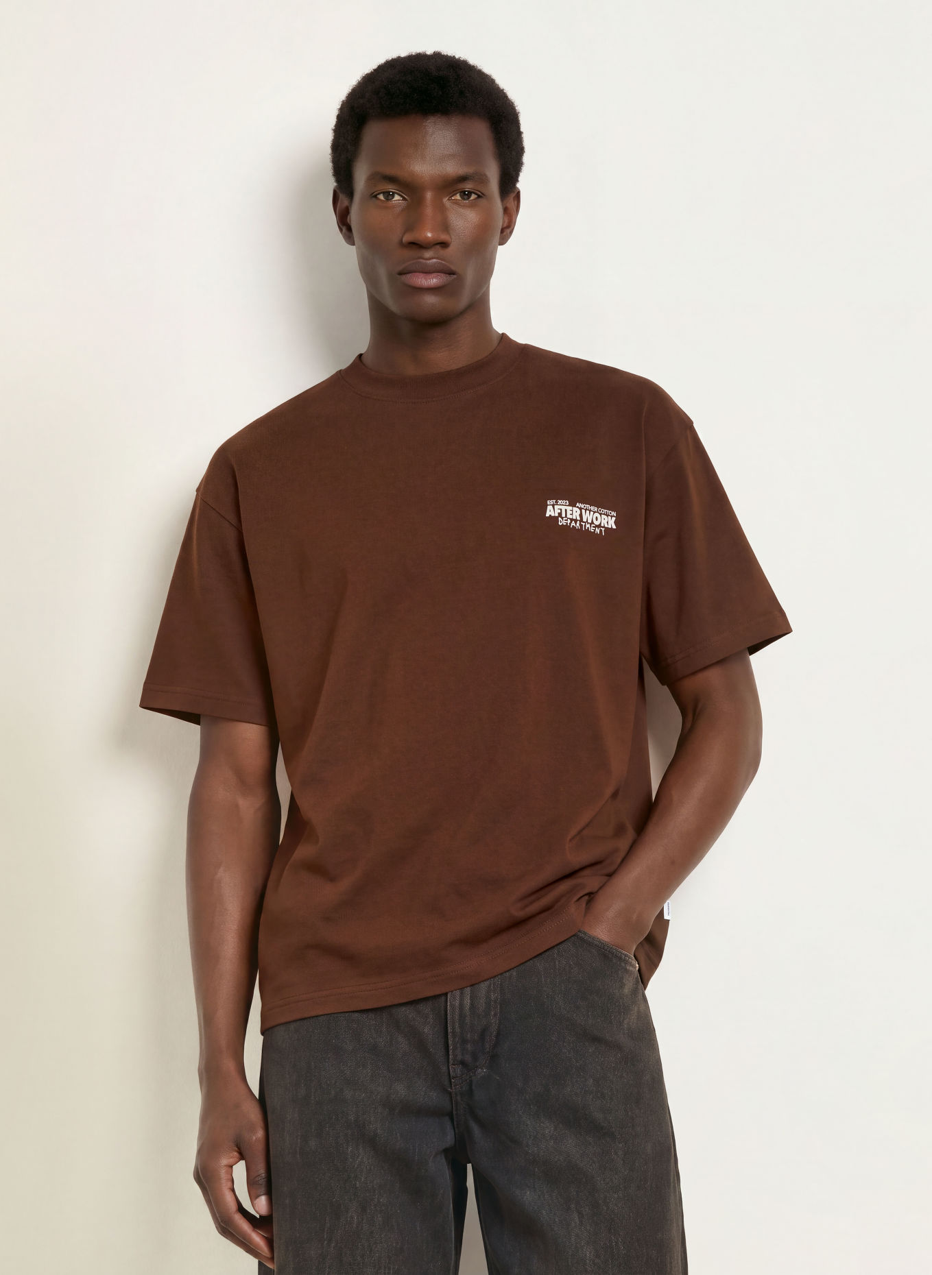another COTTON LAB T-Shirt AFTERWORK: DUNKELBRAUN