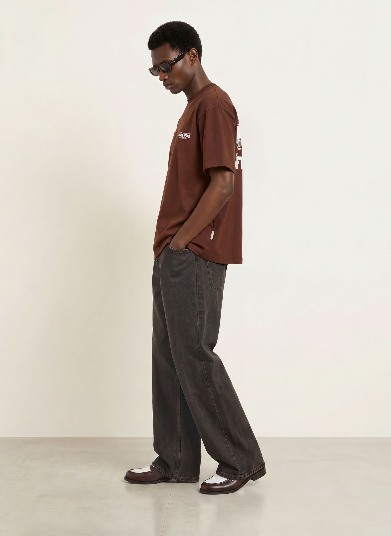 another COTTON LAB T-Shirt AFTERWORK: DUNKELBRAUN