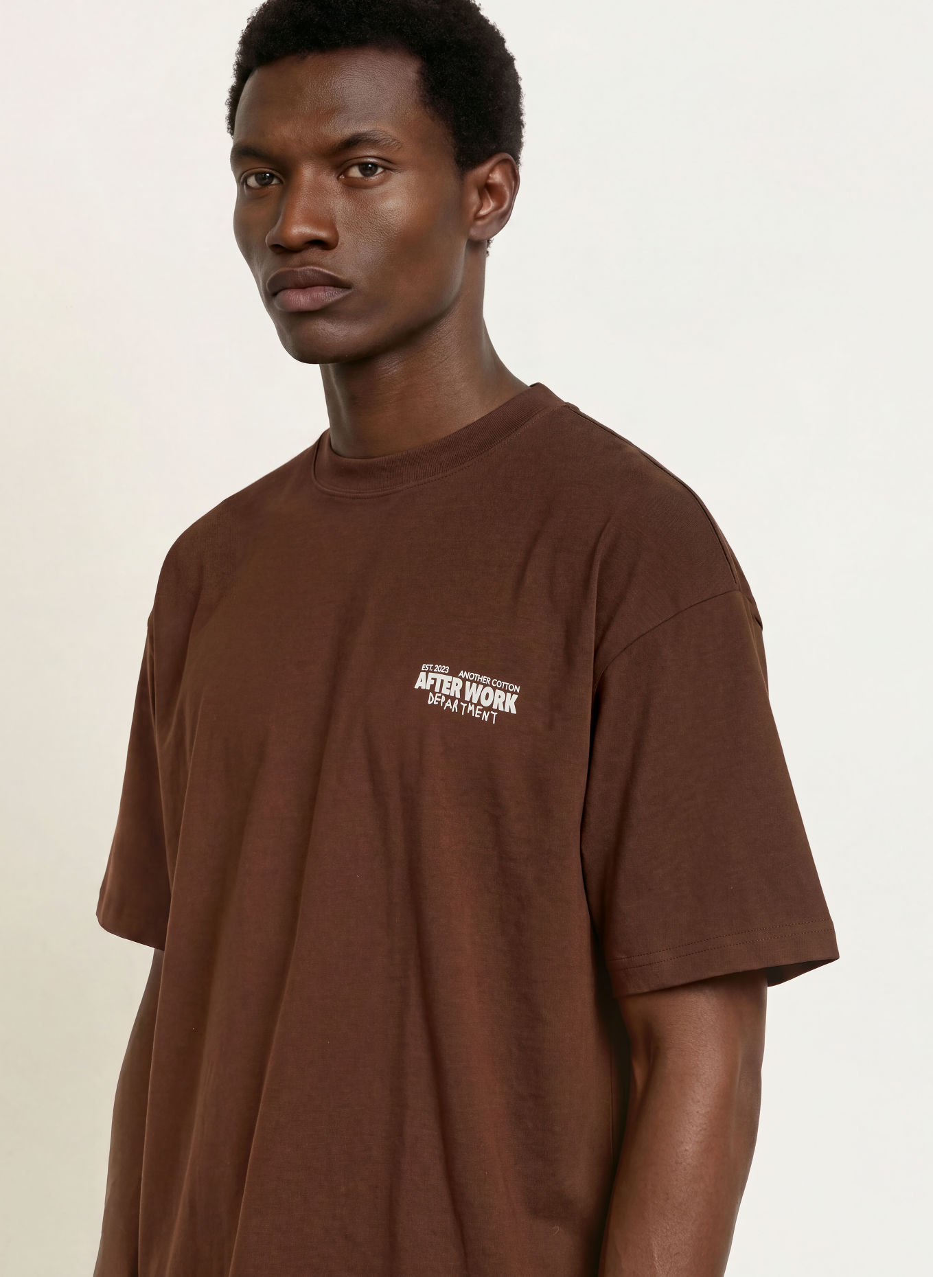 another COTTON LAB T-Shirt AFTERWORK: DUNKELBRAUN